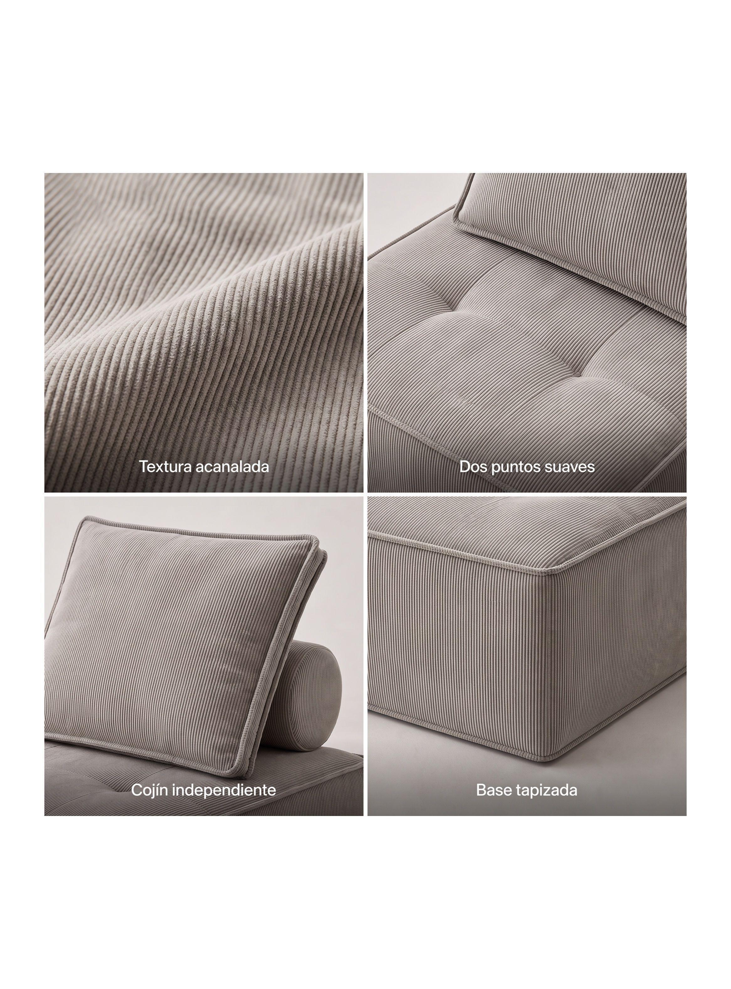 Sofá Lucía Modular Individual 85x85x85 Cm Sin Brazos Rayado-3