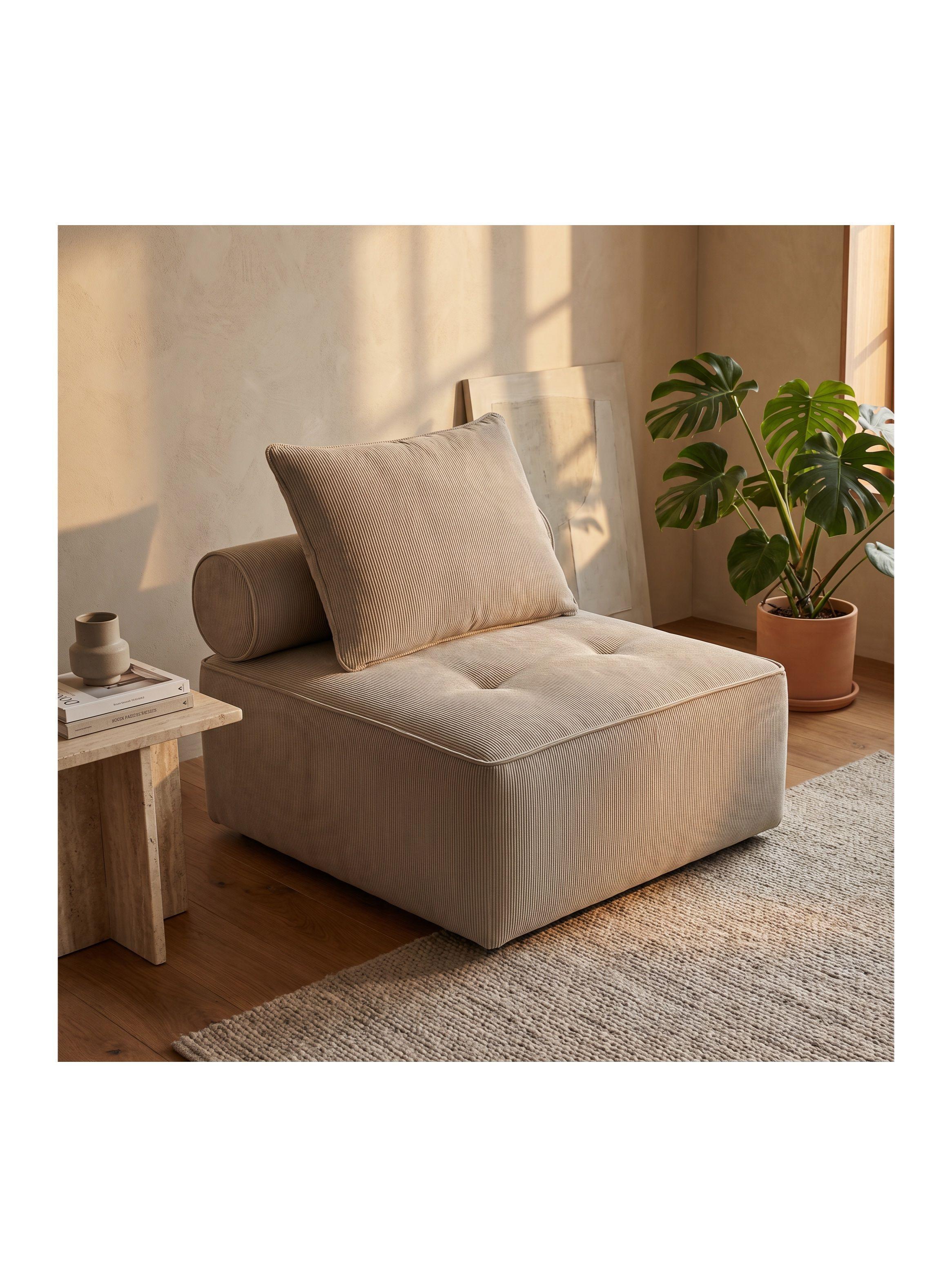Sofá Lucía Modular Individual 85x85x85 Cm Sin Brazos Rayado-4
