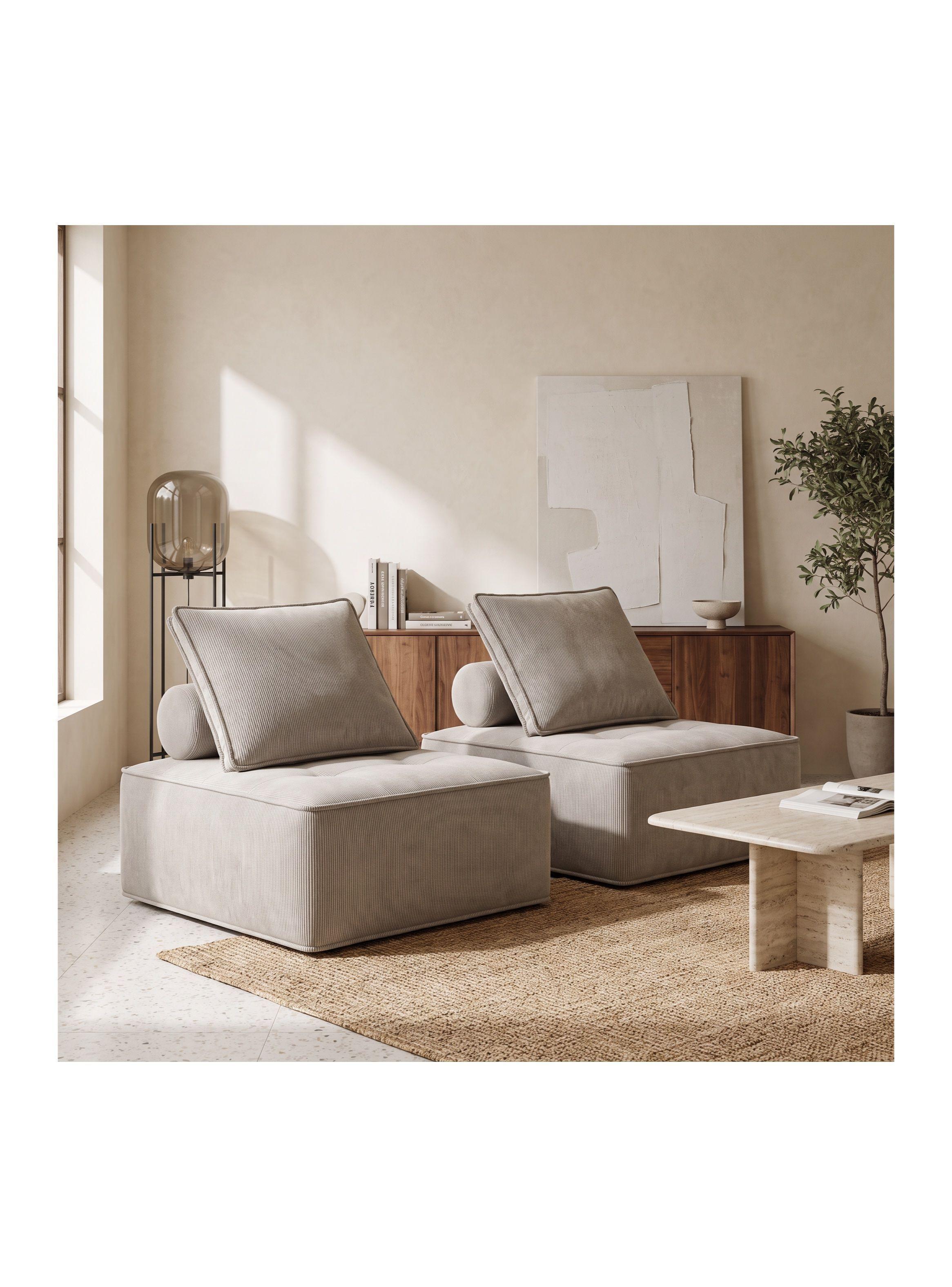 Sofá Lucía Modular Individual 85x85x85 Cm Sin Brazos Rayado-6