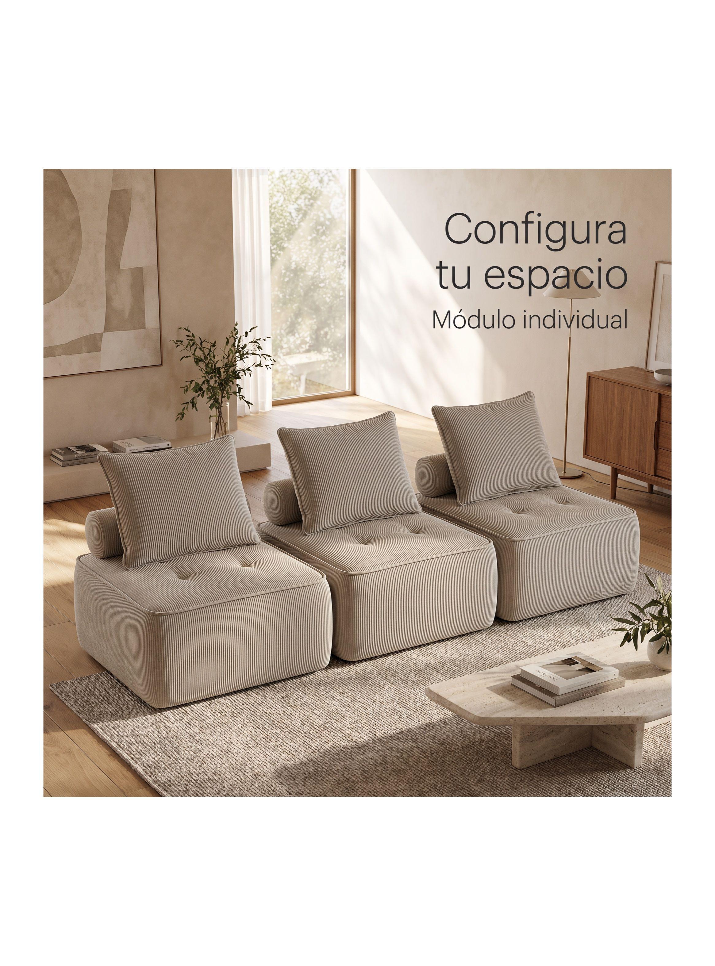Sofá Lucía Modular Individual 85x85x85 Cm Sin Brazos Rayado-7