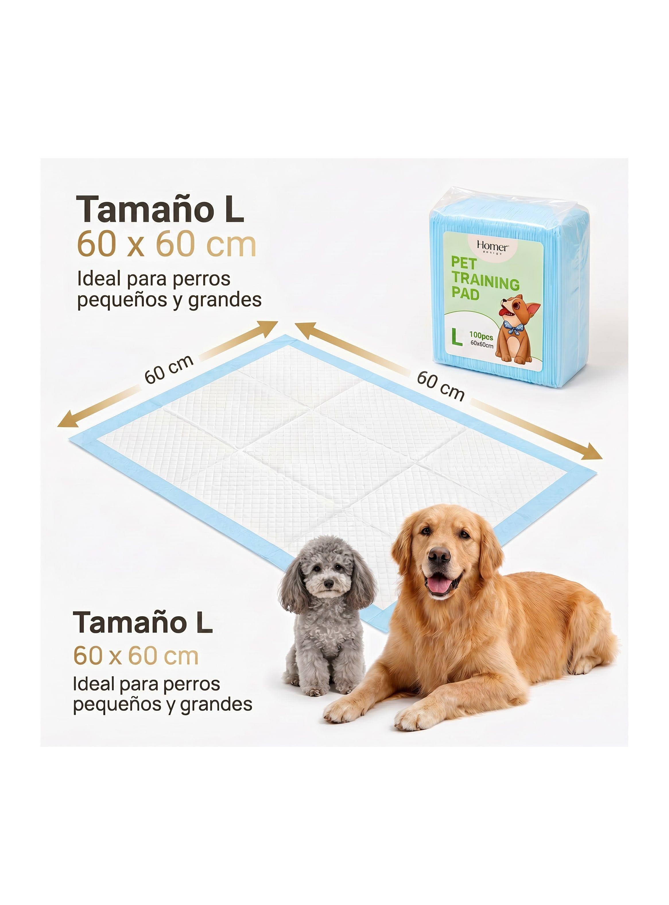 100 Pañales Sabanillas Mascotas Perros 60x60 Cm-2
