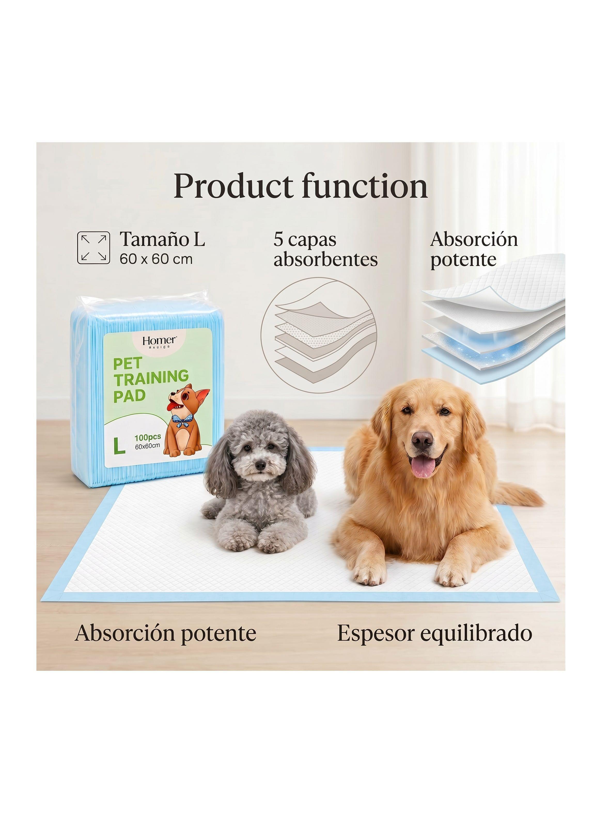 100 Pañales Sabanillas Mascotas Perros 60x60 Cm-7