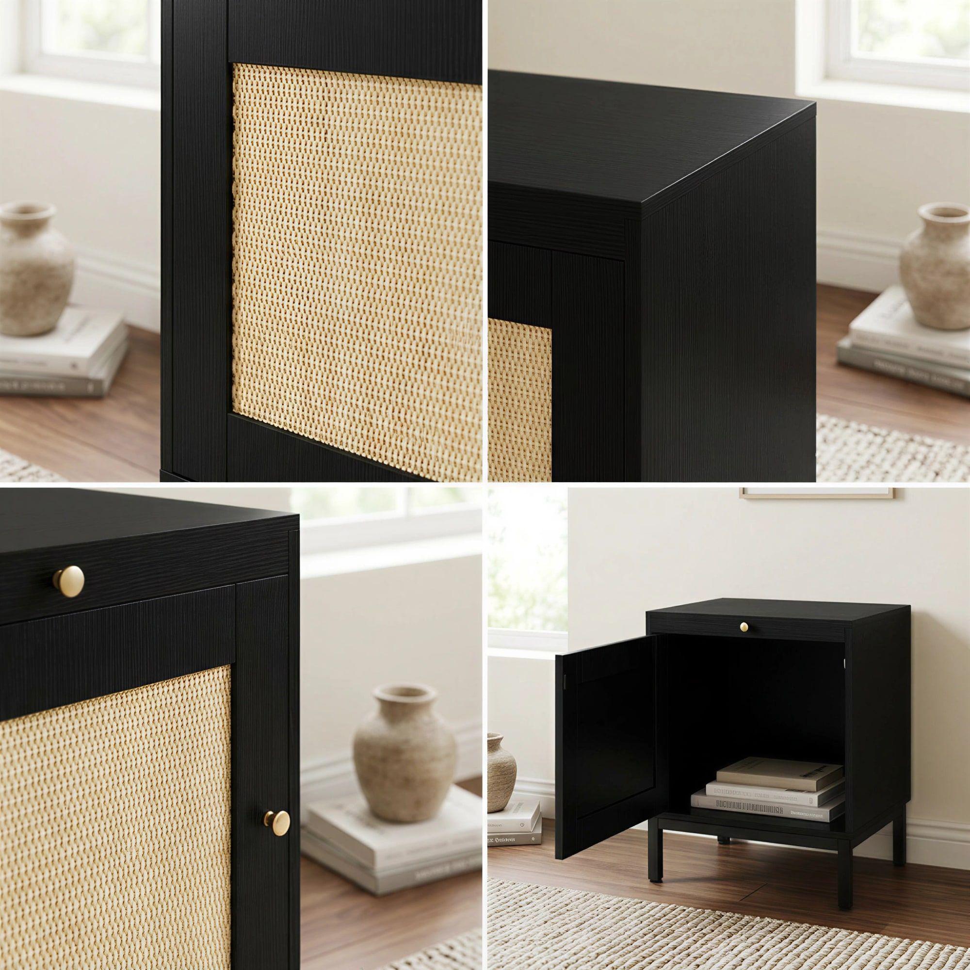 Velador Con Puerta Diseño Tejido Norte Americano 48*40*57cm-3