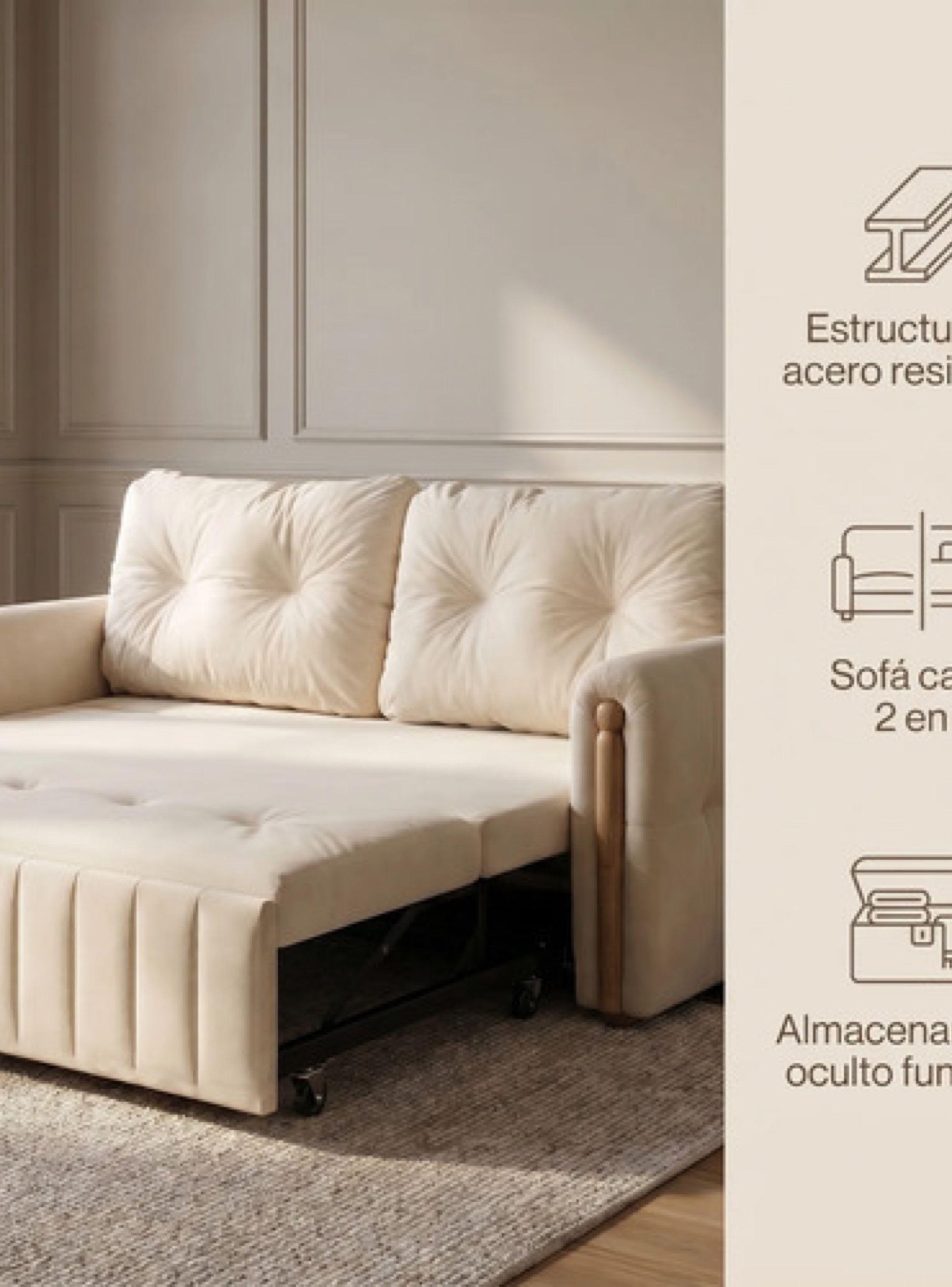 Sofa Cama 2 Cuerpo Con Alcenamiento Cama De 120cm Ancho SFCM202501 GRIS-2