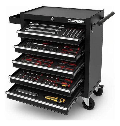 Carro Gabinete Para Herramientas Metálico Profesional Negro-3