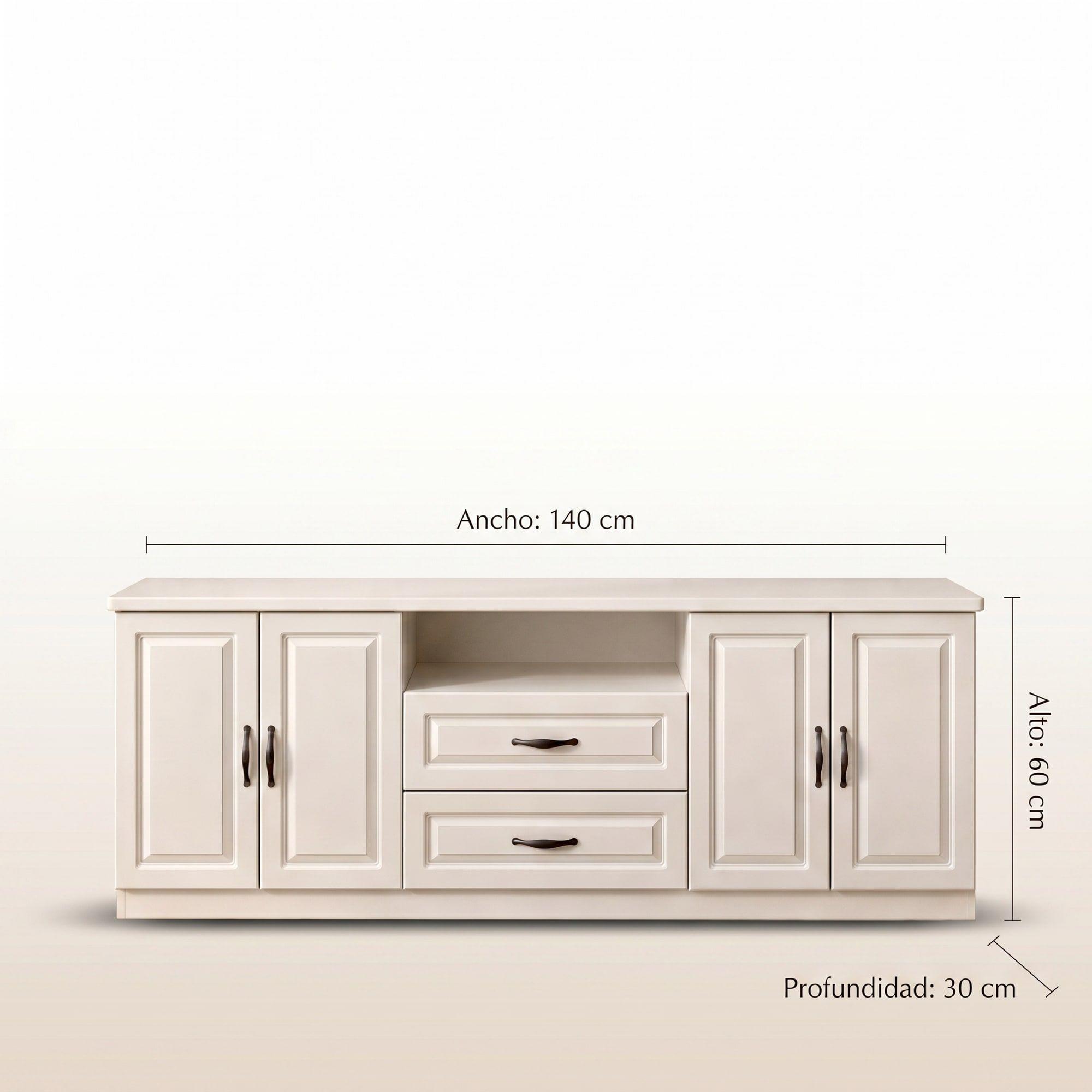Rack Tv 140x40x70cm Alto Estilo Europeo Hecho En Melamina-4