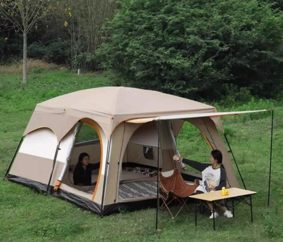 Carpa 12 Personas Techo Largo Color Marronclaro Homeroutdoor-3