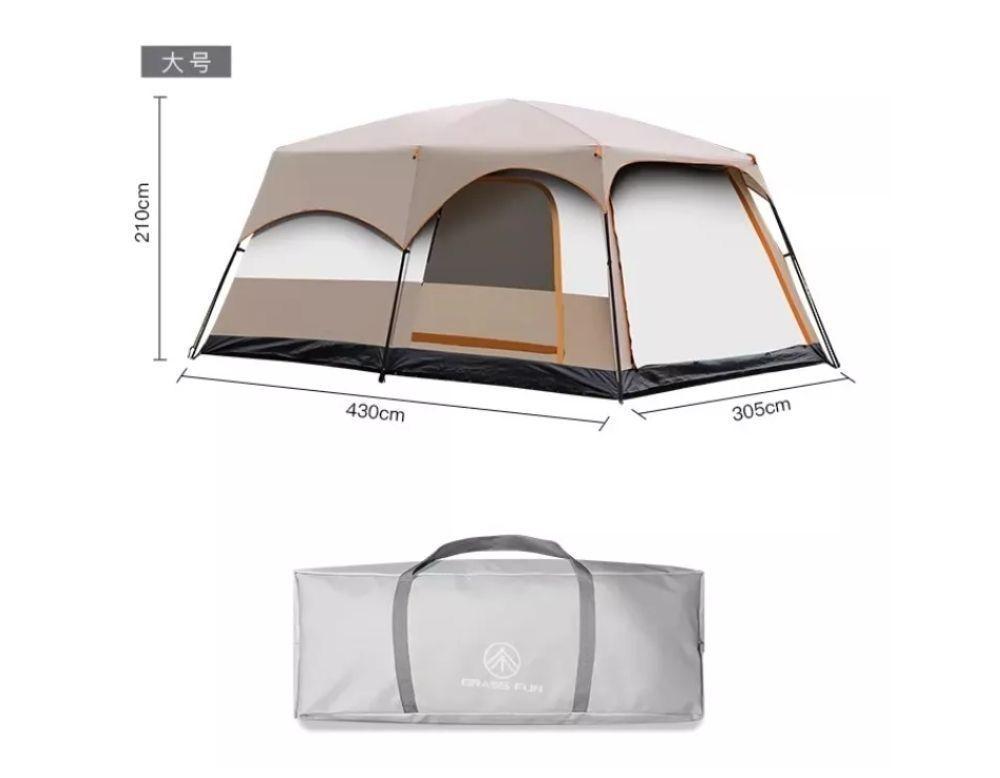 Carpa 12 Personas Techo Largo Color Marronclaro Homeroutdoor-6