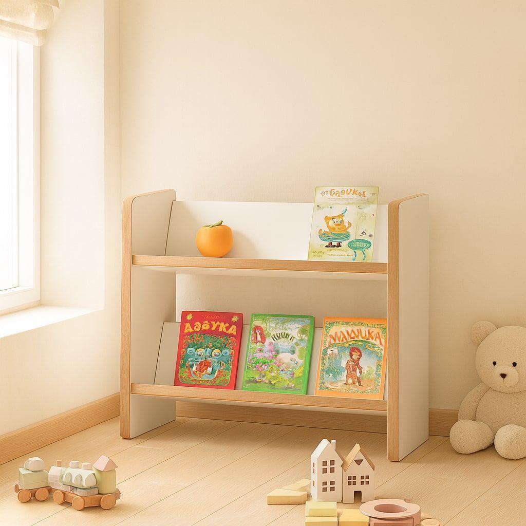 Biblioteca Librero Infantil 2 Niveles Estante 57x43x26cm Blanco 2 Niveles-1