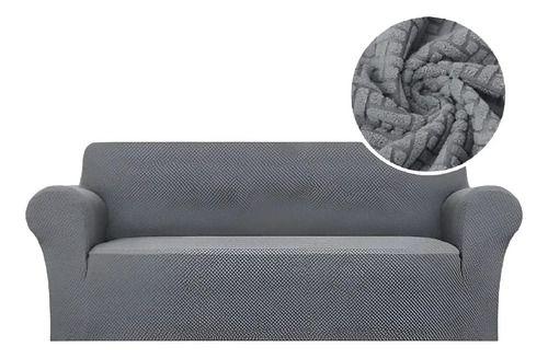 Funda Protectora Para Sofá De 2 Cuerpos Tela Gruesa Premium Color Gris Oscuro-0