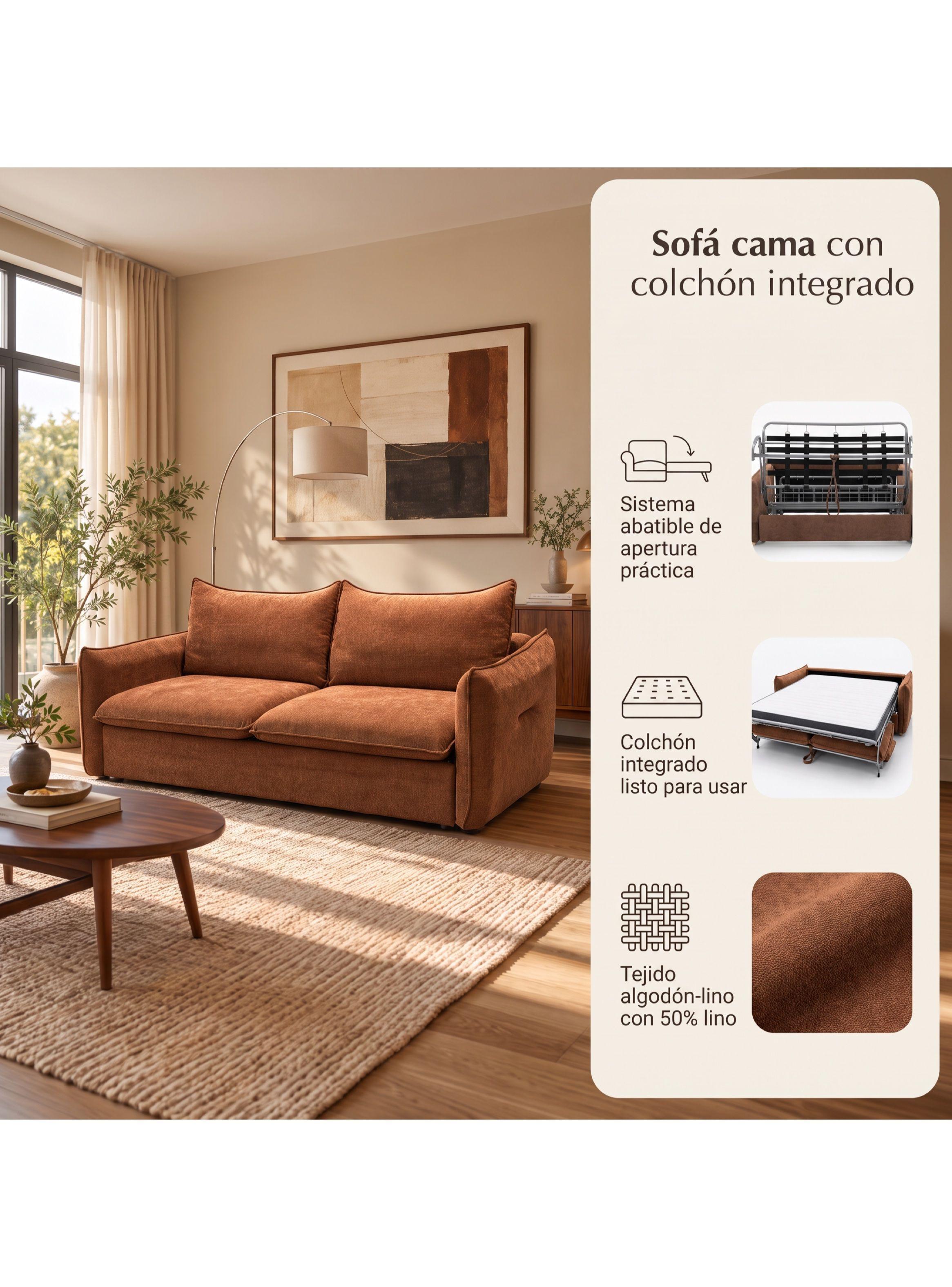 Valentina Sofá Cama 3 Cuerpos Con Colchón Integrado 195 Cm-1