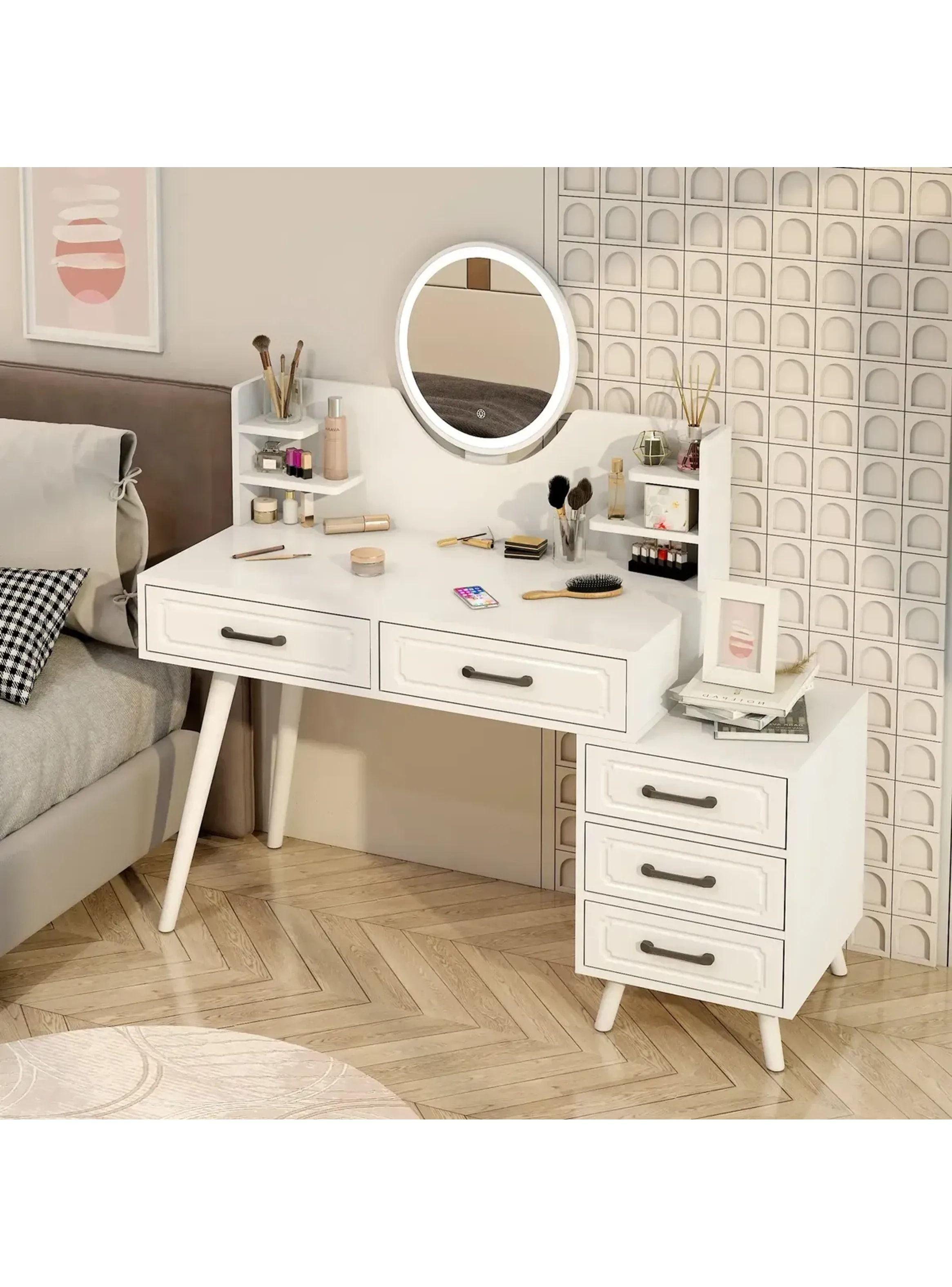 Tocador Con Cajonera Intercambiable Estilo Europeo 140cm Blanco-2