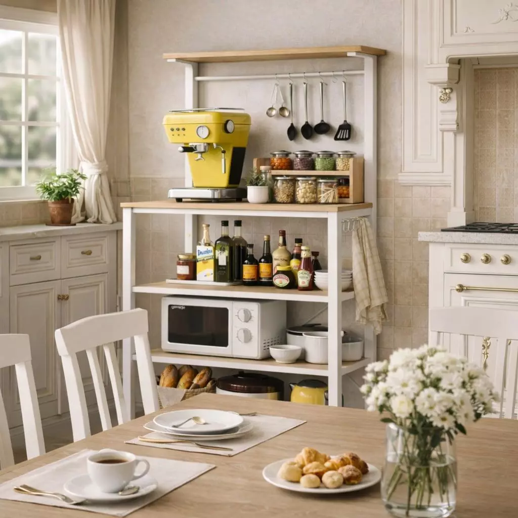 Estante Para Cocina Porta Microonda 145x60x36cm Multiuso Blanco-5