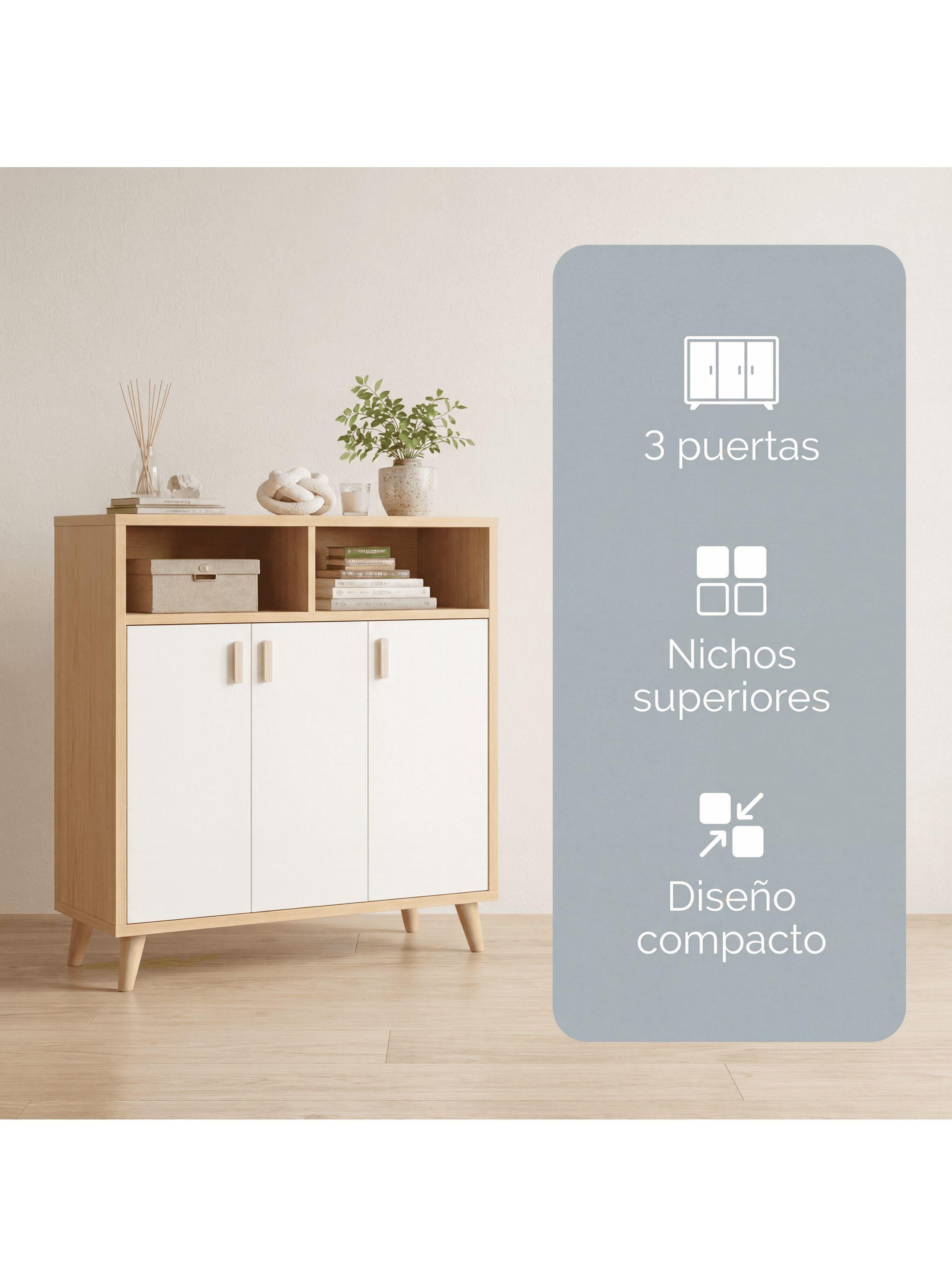 Comoda Vanguardia Velador Zapatero Multiuso Hall Organizador Marrón Claro-2
