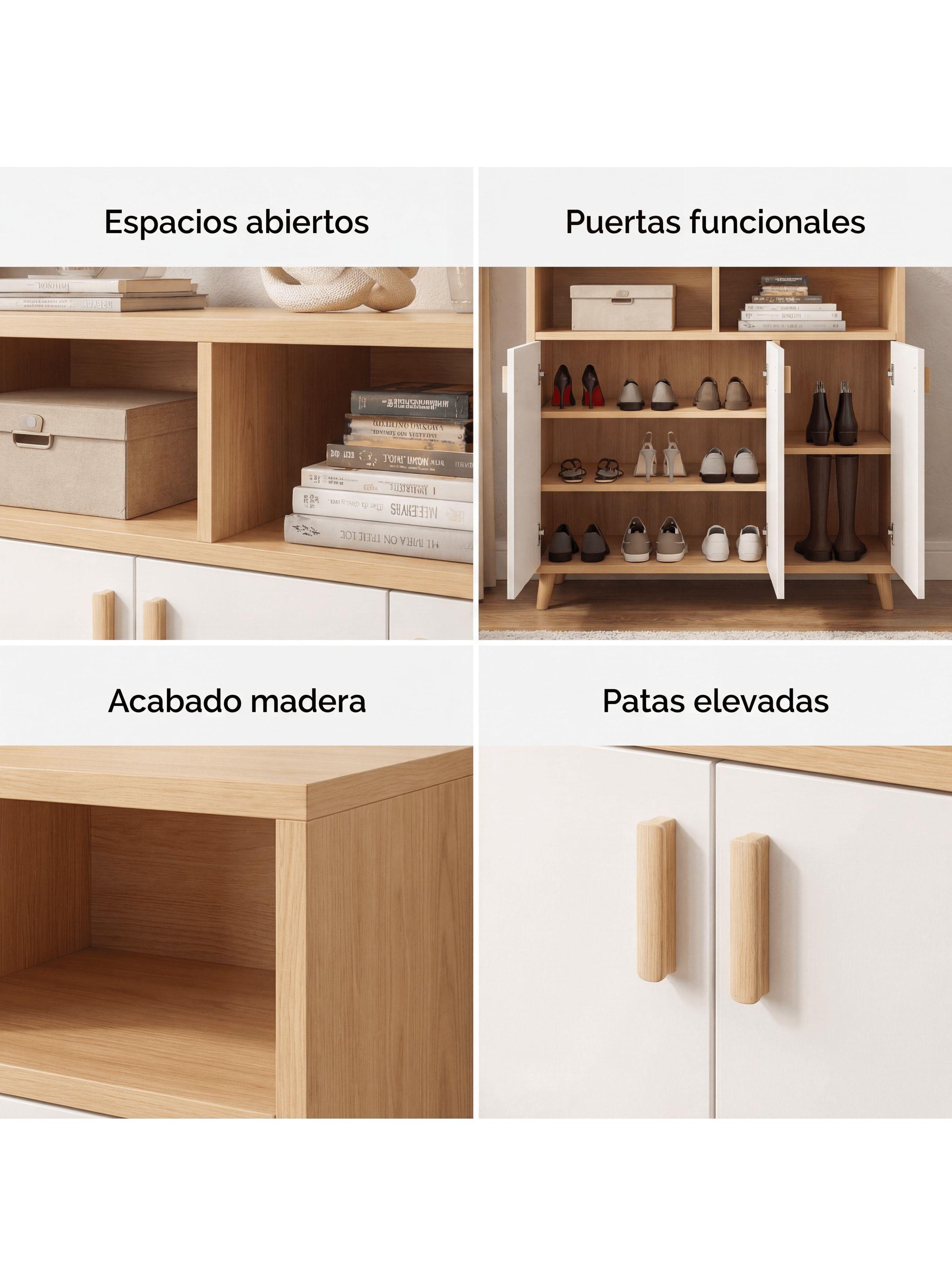 Comoda Vanguardia Velador Zapatero Multiuso Hall Organizador Marrón Claro-3