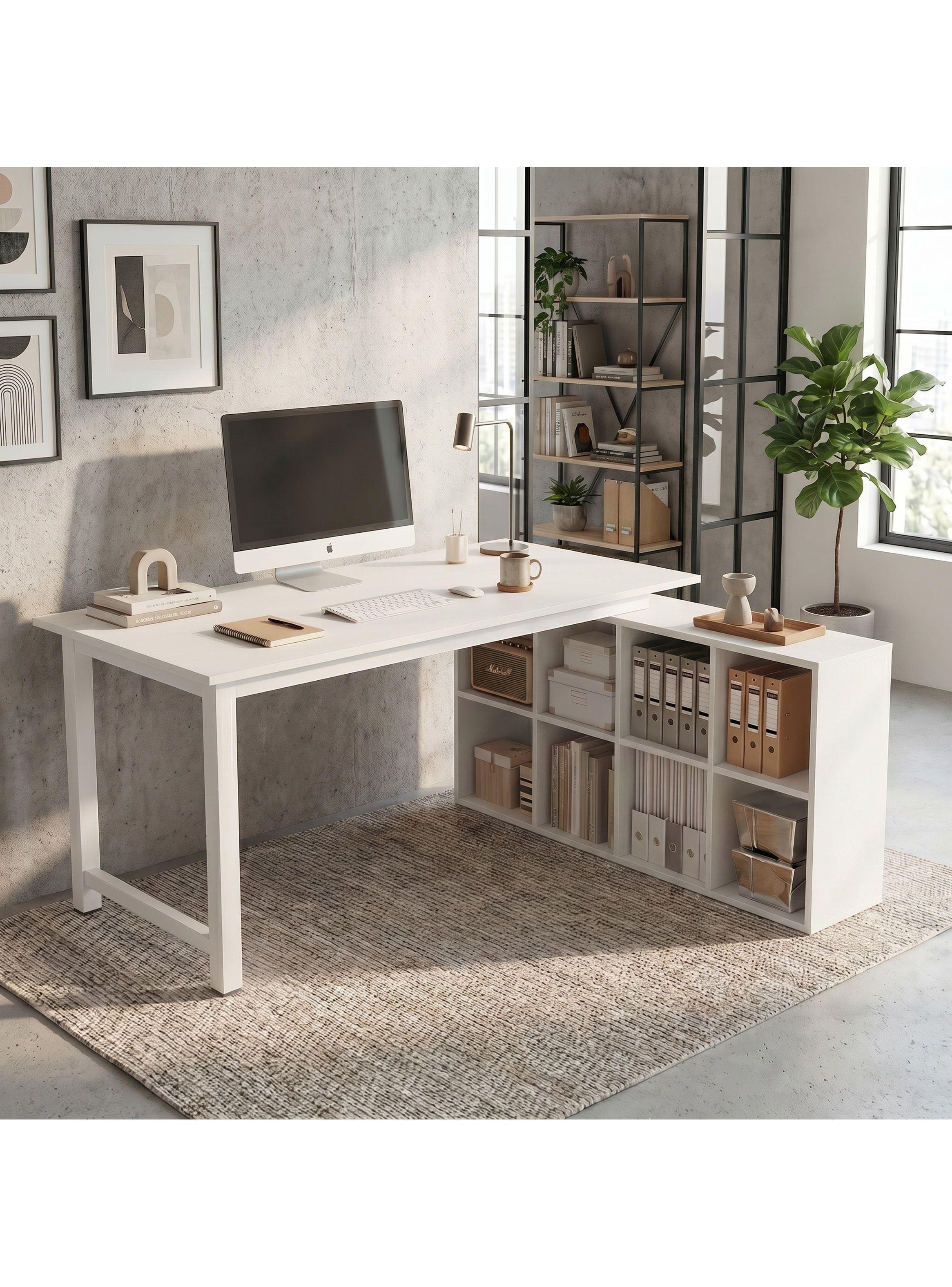 Escritorio Forma L Oficina Con Cajonera Intercambiable 140cm-0