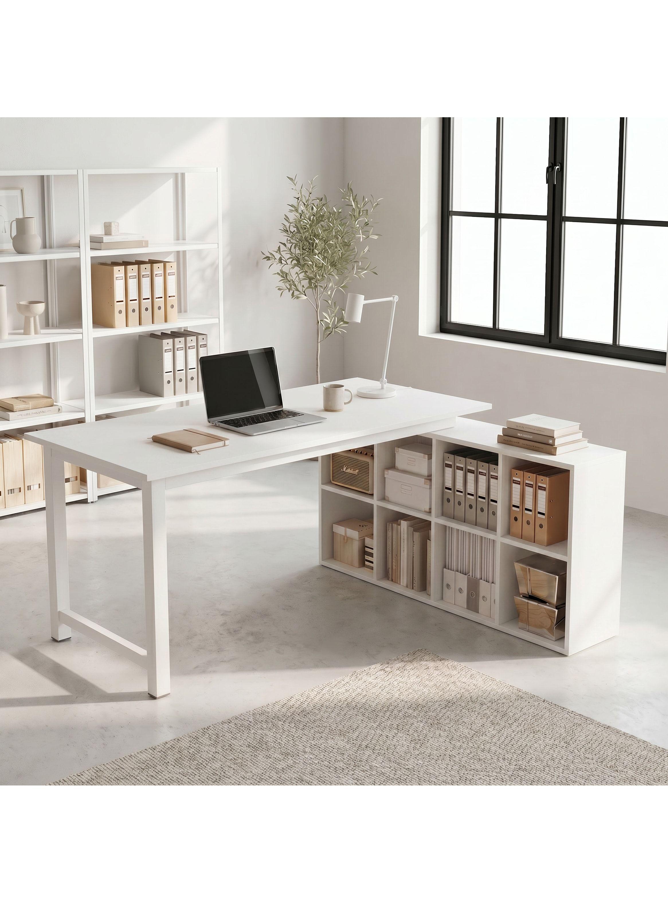 Escritorio Forma L Oficina Con Cajonera Intercambiable 140cm-5