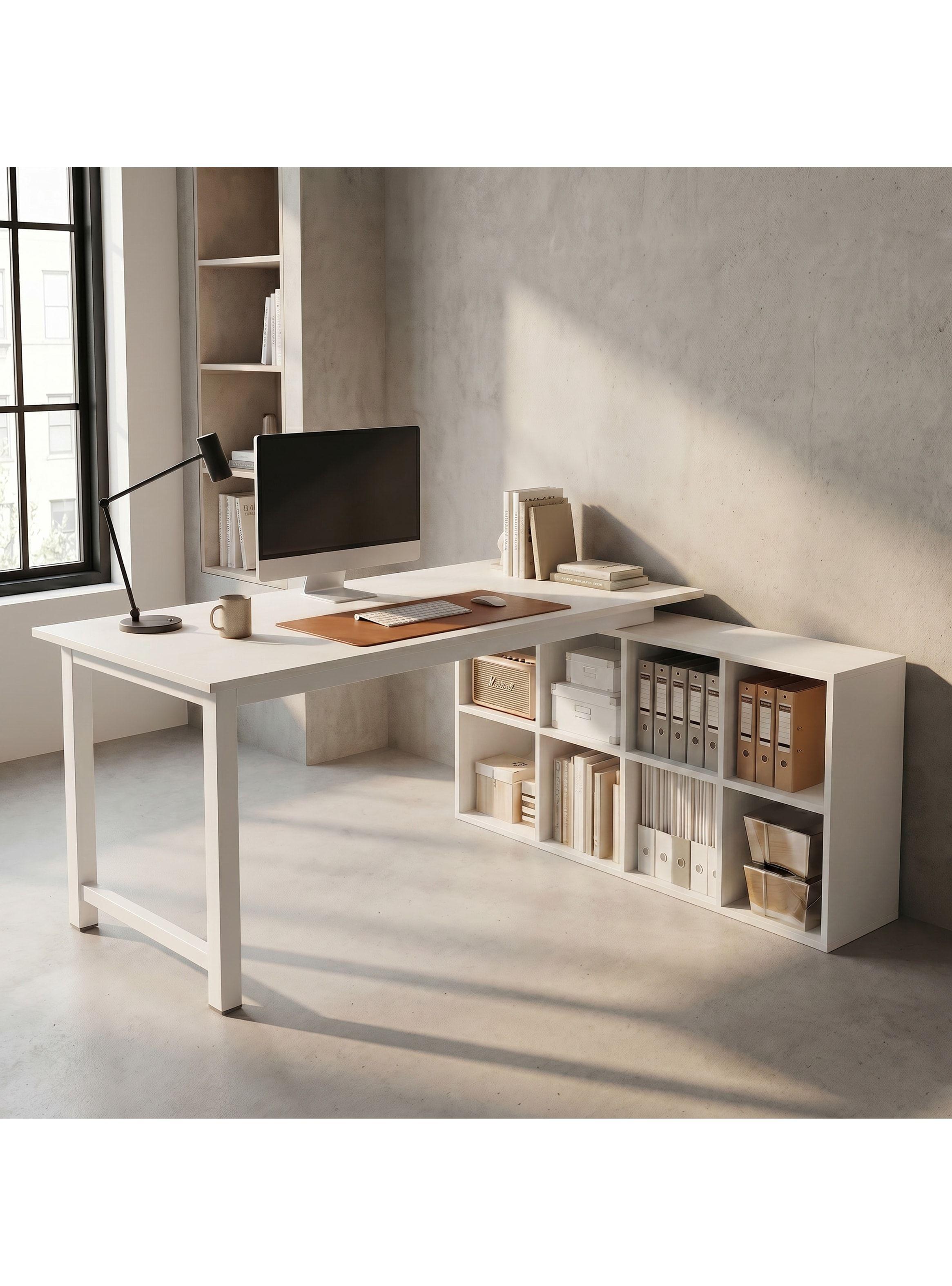 Escritorio Forma L Oficina Con Cajonera Intercambiable 140cm-6