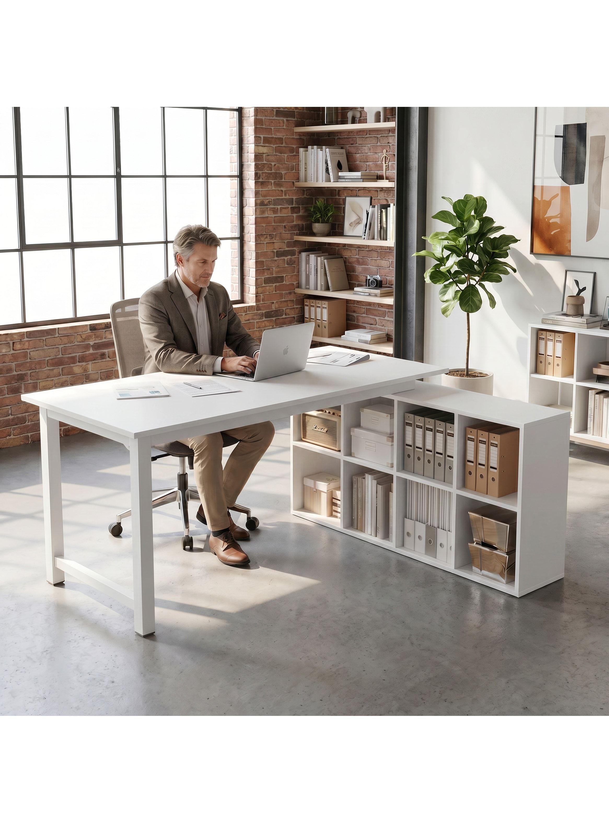 Escritorio Forma L Oficina Con Cajonera Intercambiable 140cm-7