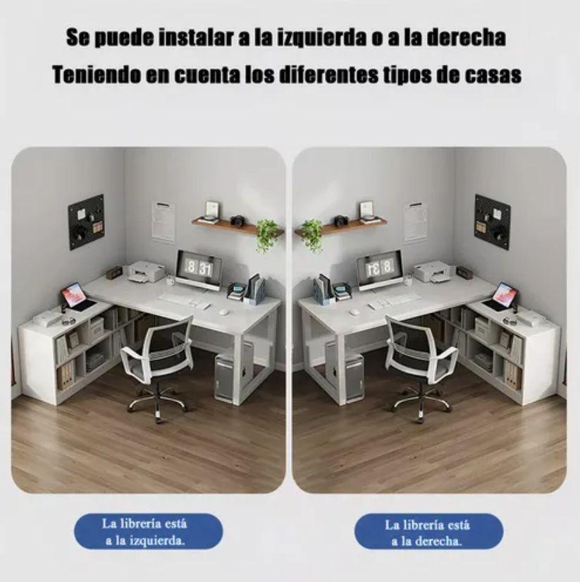 Escritorio Forma L Oficina Con Cajonera Intercambiable 140cm-4