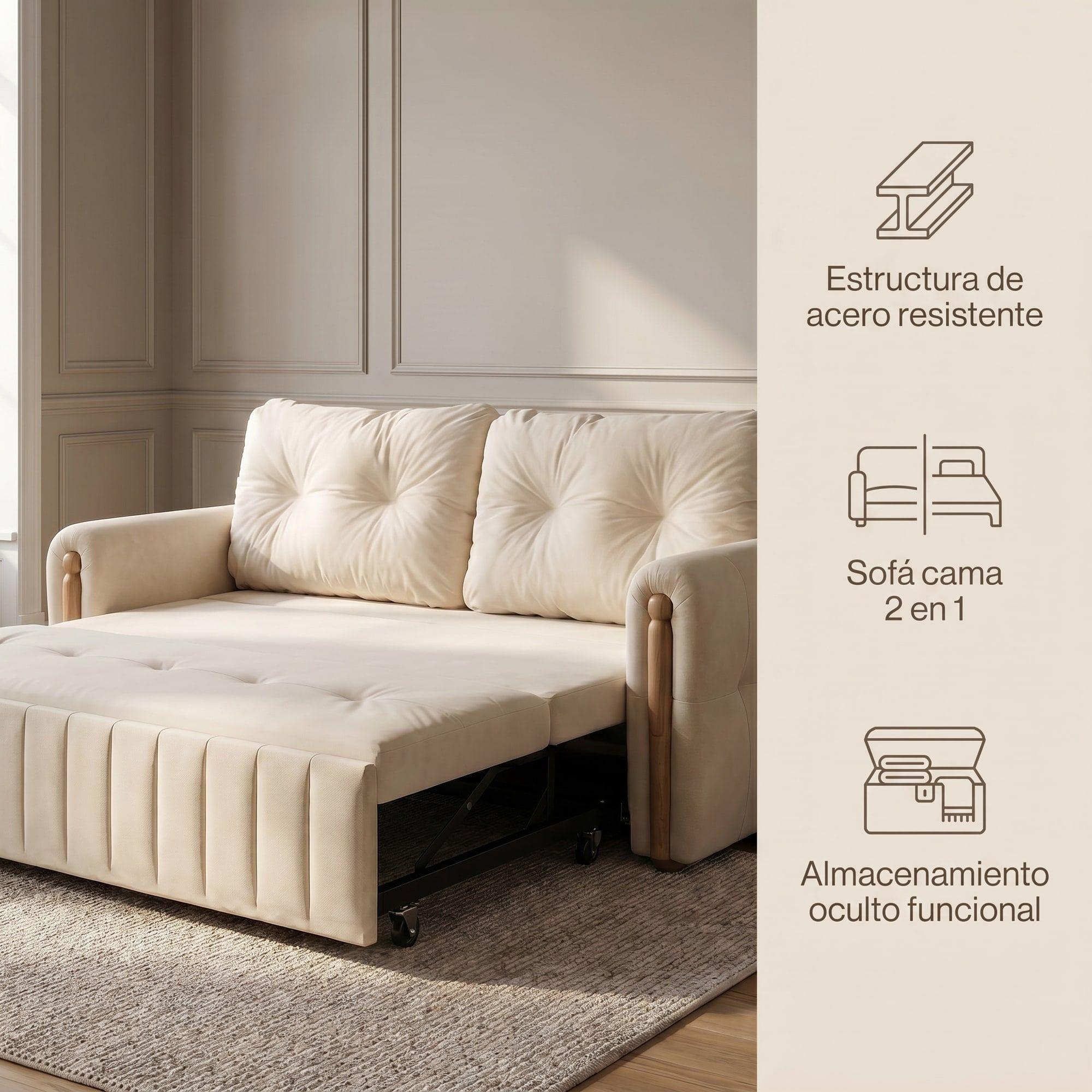 Sofa Cama 3 Cuerpo Con Alcenamiento Cama De 2 Plazas-2