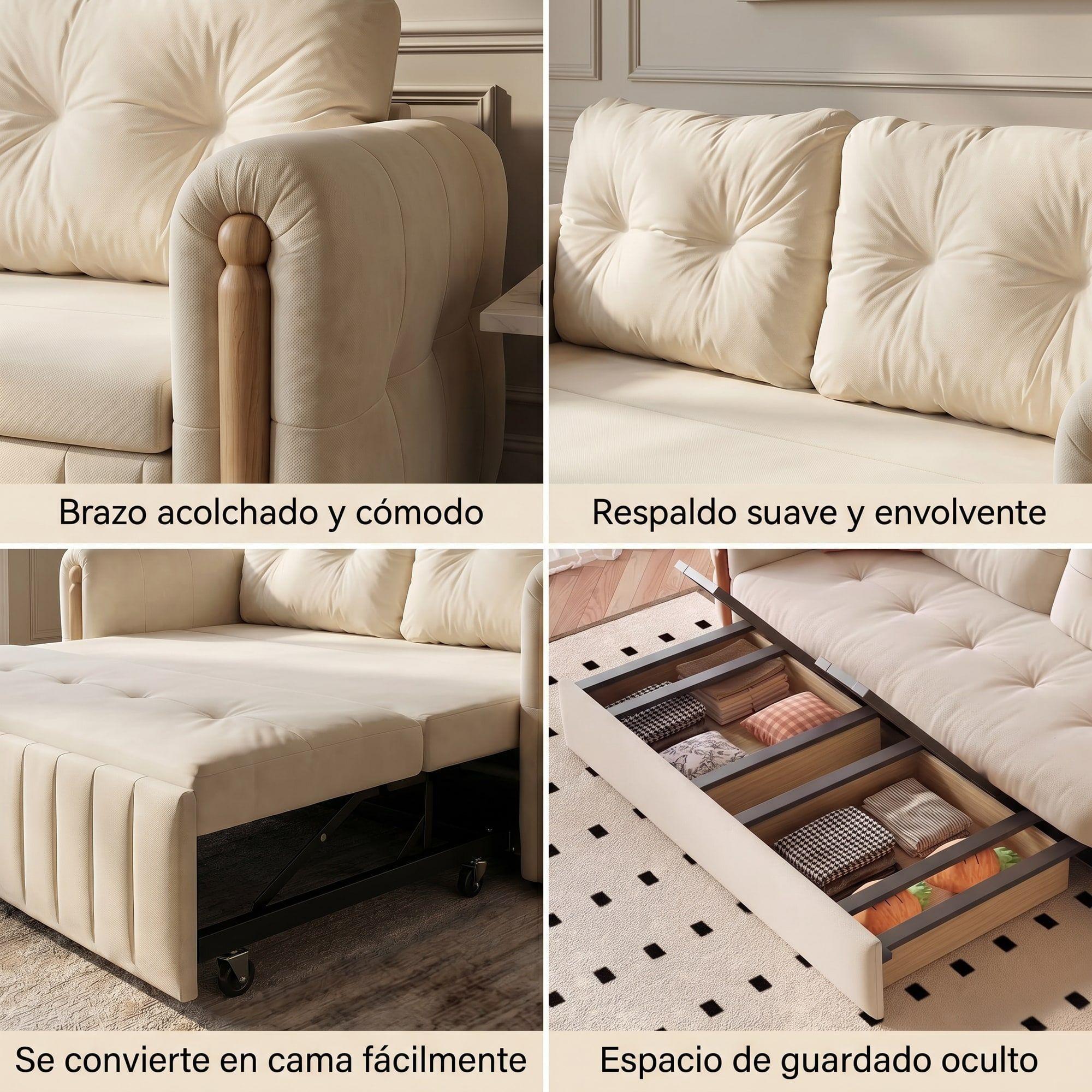 Sofa Cama 3 Cuerpo Con Alcenamiento Cama De 2 Plazas-4
