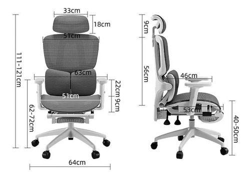 Silla De Oficina Ergonomica Pata Acero Con Colgador De Ropa Color Blanco Material Del Tapizado Algo-2