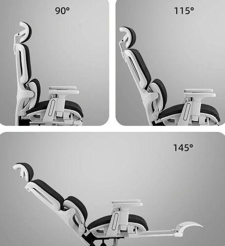 Silla De Oficina Ergonomica Pata Acero Con Colgador De Ropa Color Blanco Material Del Tapizado Algo-3