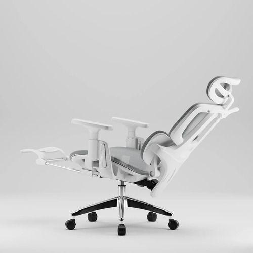 Silla De Oficina Ergonomica Pata Acero Con Colgador De Ropa Color Blanco Material Del Tapizado Algo-5