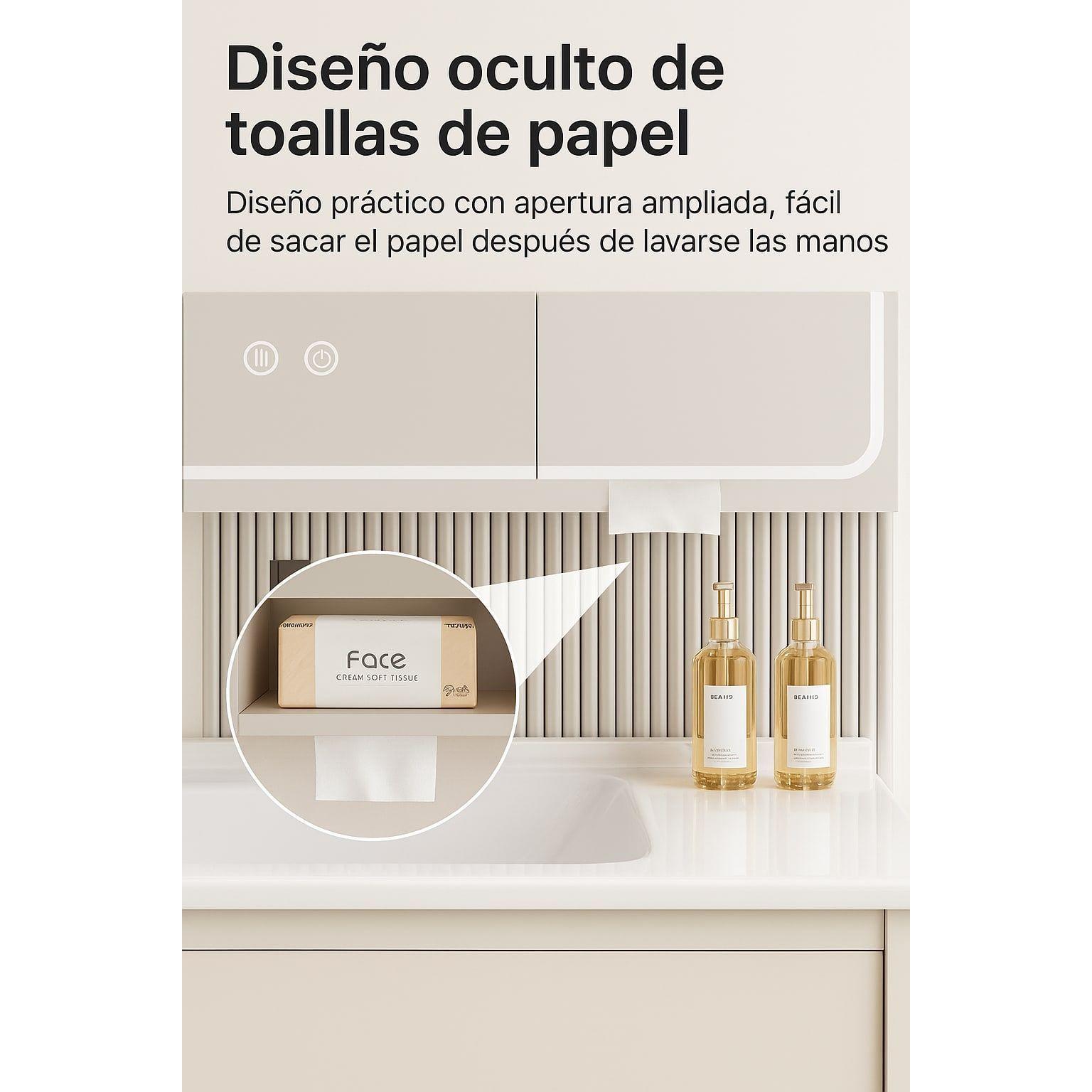 Botiquin Baño Inteligente Con Espejo Luz Antiempañamiento A Color Blanco-4