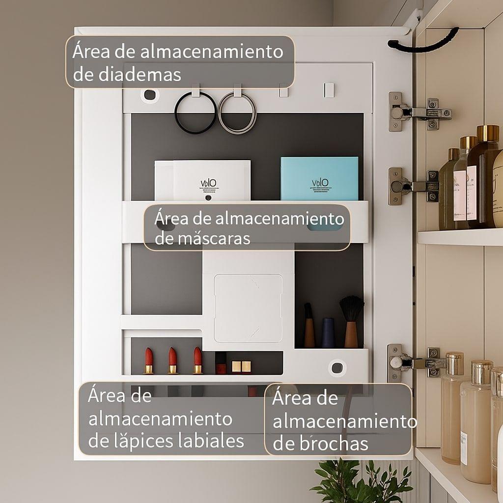 Botiquin Baño Inteligente Con Espejo Luz Antiempañamiento A Color Blanco-7