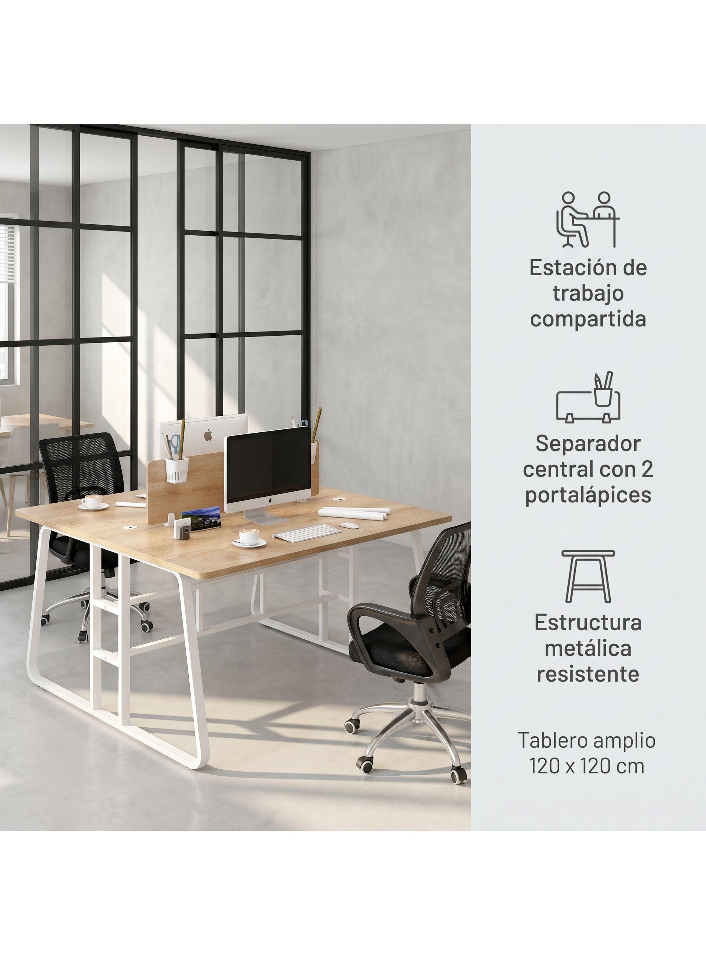 Estacion Del Trabajo Escritorio De Oficina 120x120x75cm Duo Arce-1