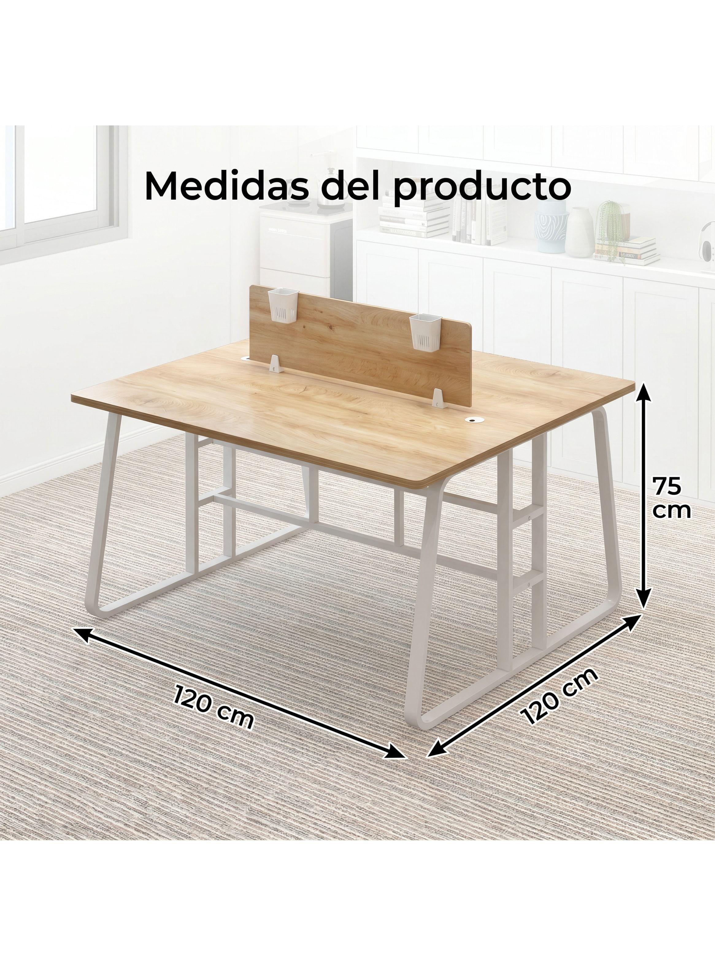 Estacion Del Trabajo Escritorio De Oficina 120x120x75cm Duo Arce-2