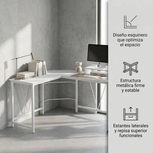Escritorio Esquinero Metal Oficina 150x48x75cm En Forma L-1
