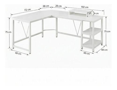 Escritorio Esquinero Metal Oficina 150x48x75cm En Forma L-2
