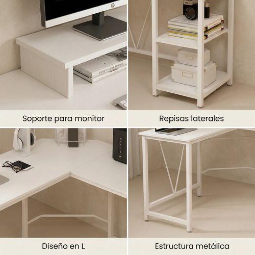 Escritorio Esquinero Metal Oficina 150x48x75cm En Forma L-3