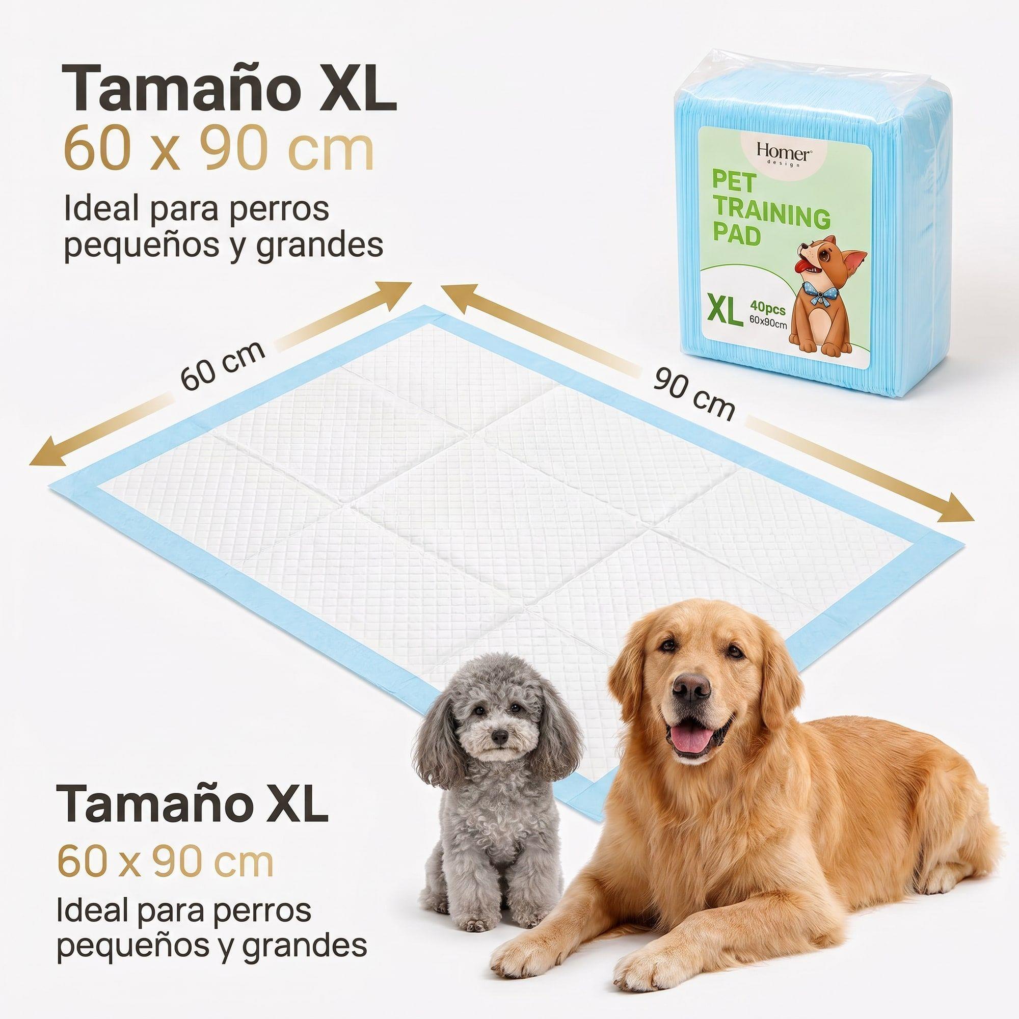 40 Pañales Sabanillas Mascotas Perros 60x90 Cm Calidad Stantard Absorvente Homer Design-2