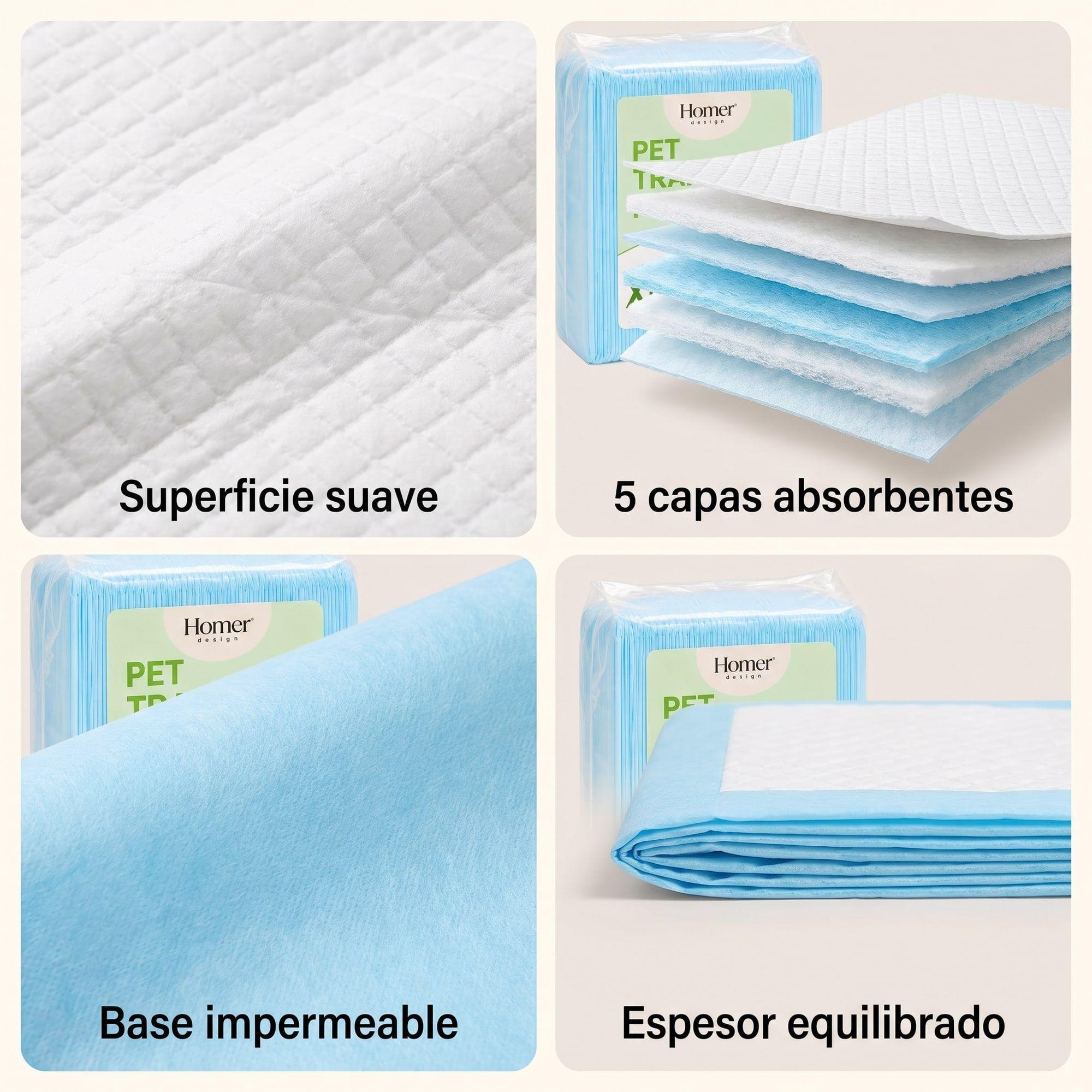 40 Pañales Sabanillas Mascotas Perros 60x90 Cm Calidad Stantard Absorvente Homer Design-3