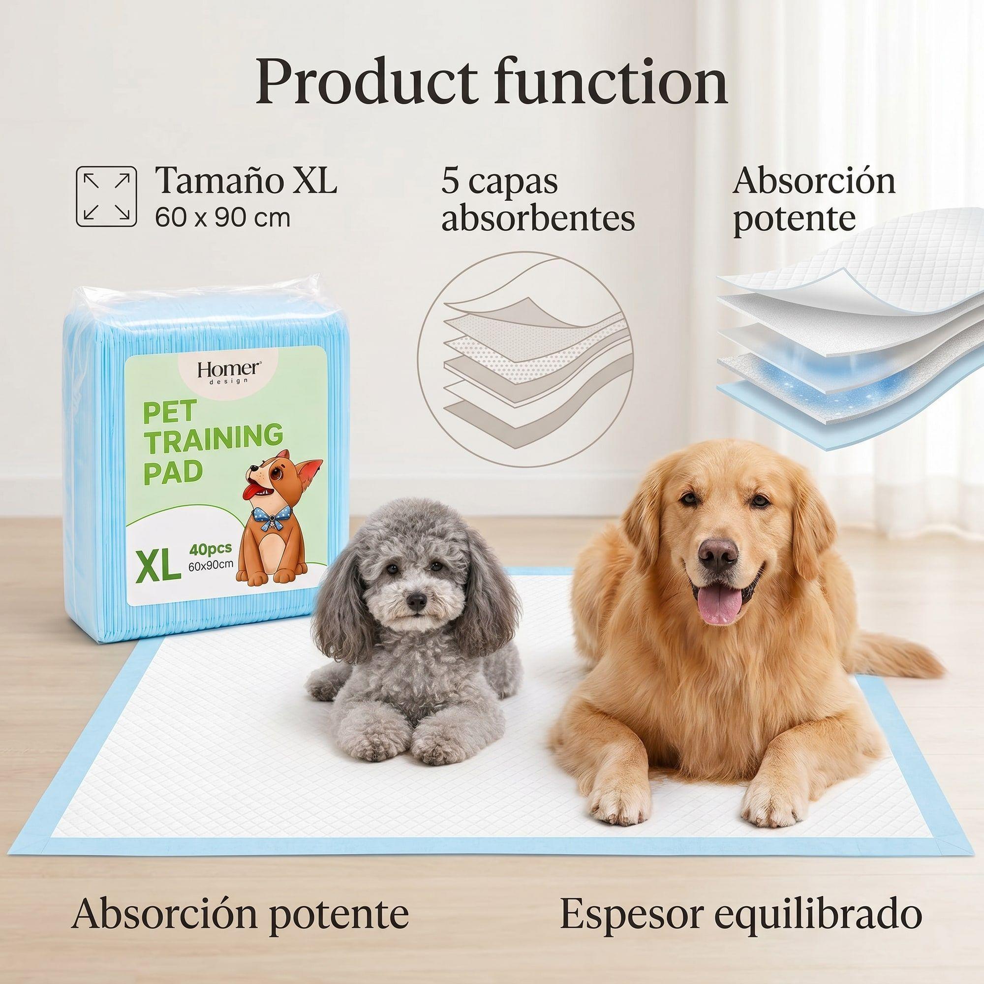 40 Pañales Sabanillas Mascotas Perros 60x90 Cm Calidad Stantard Absorvente Homer Design-7