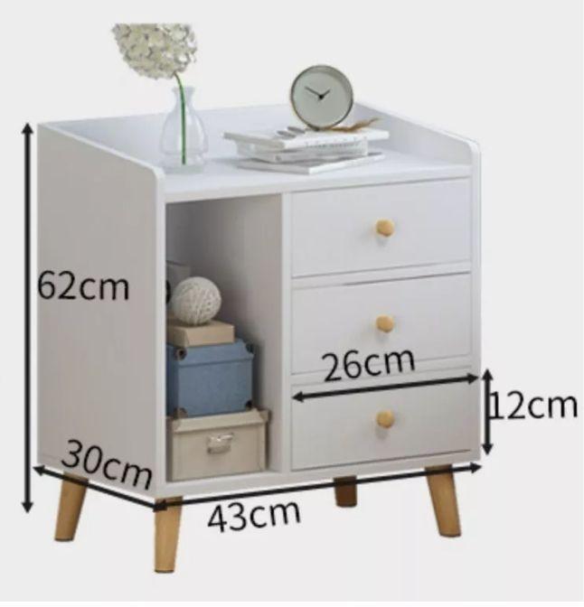 Velador 2 Niveles Con 3 Cajones Homer Design 62*30*43-4