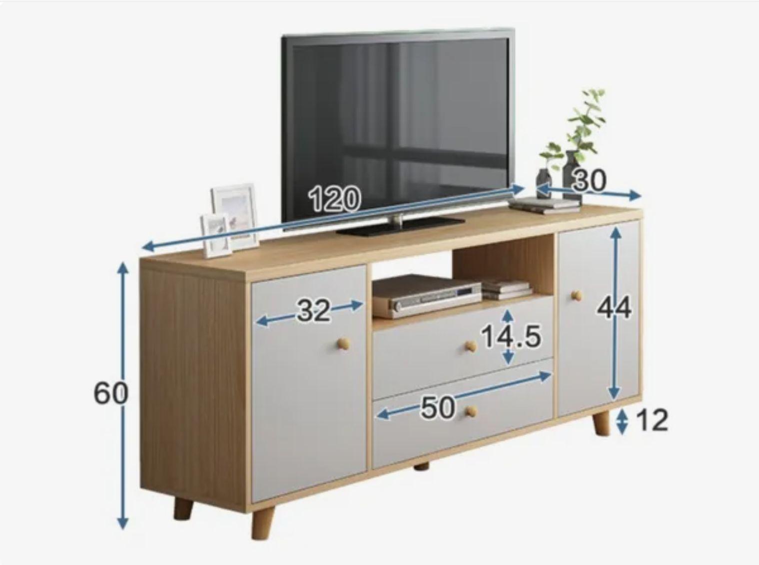 Rack Tv 120x30x58cm 2 Tiras 2 Puerta Melamina Homer Design-3