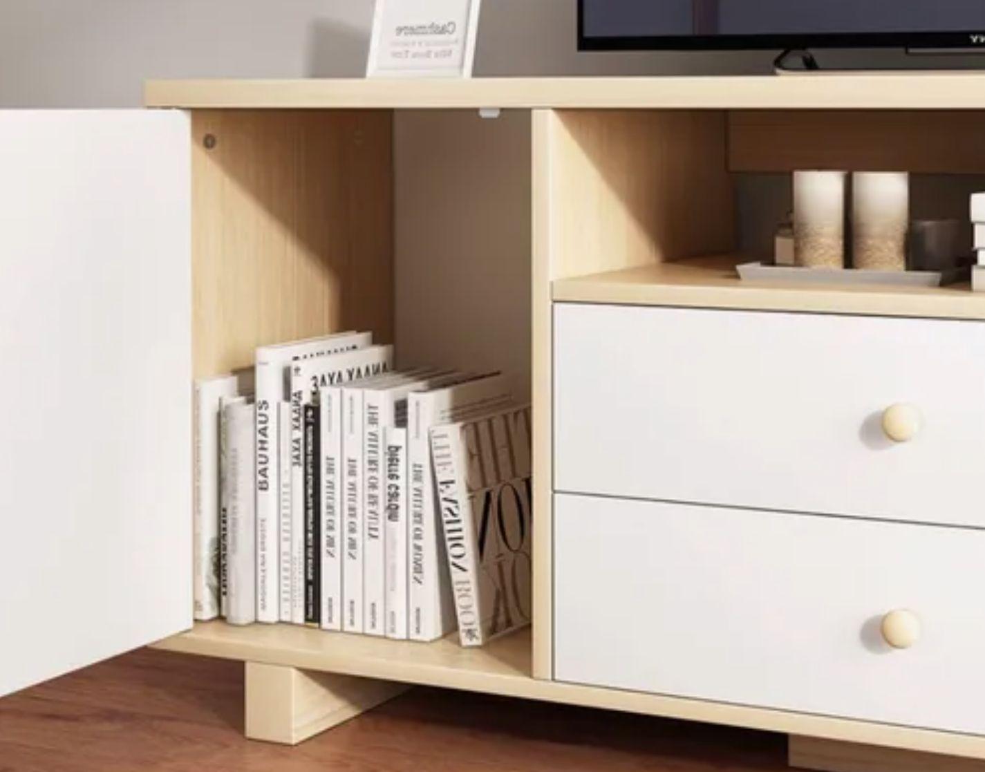 Rack Tv 120x30x58cm 2 Tiras 2 Puerta Melamina Homer Design-5