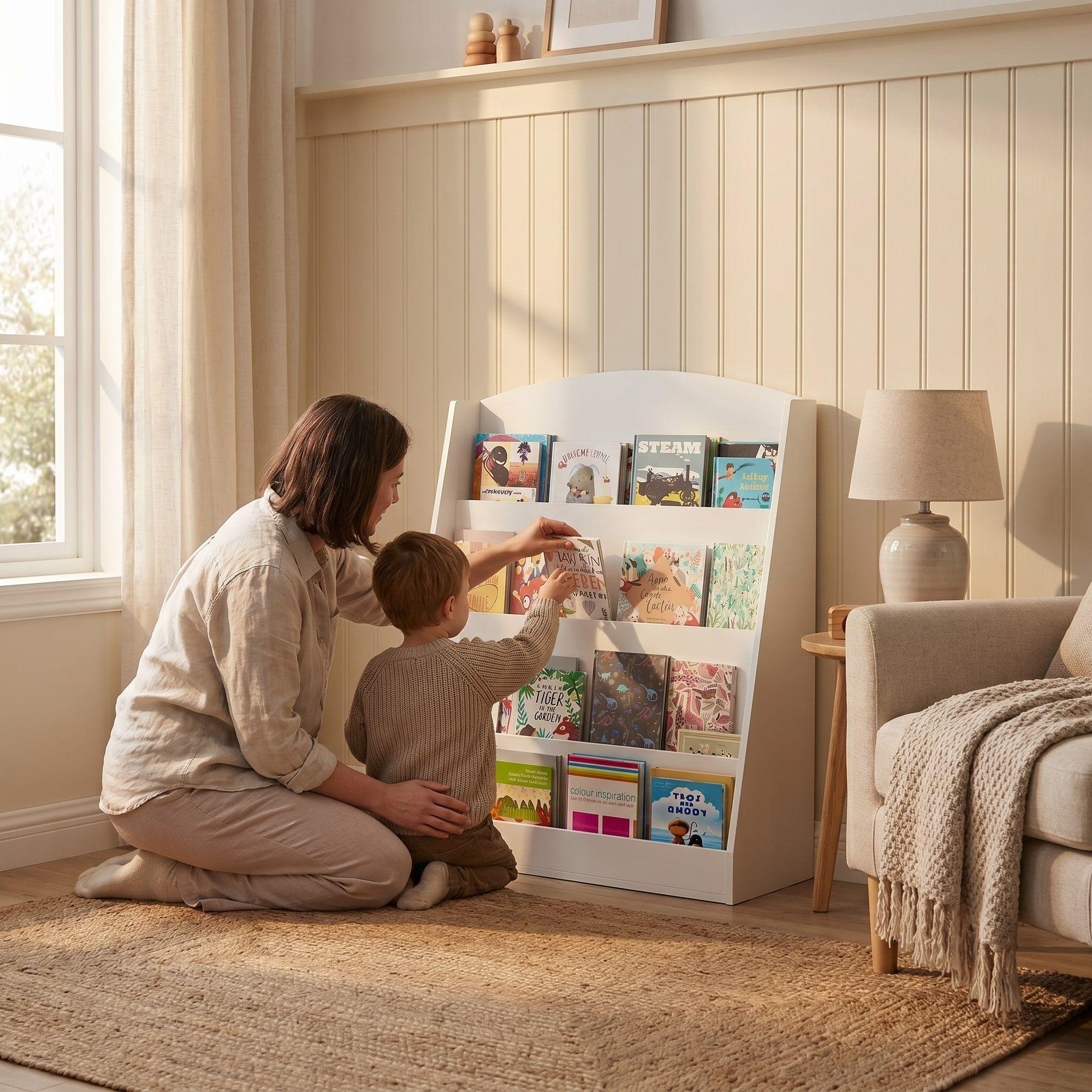 Organizador De Libros Repisa Estante Biblioteca Librero 80cm Blanco-6
