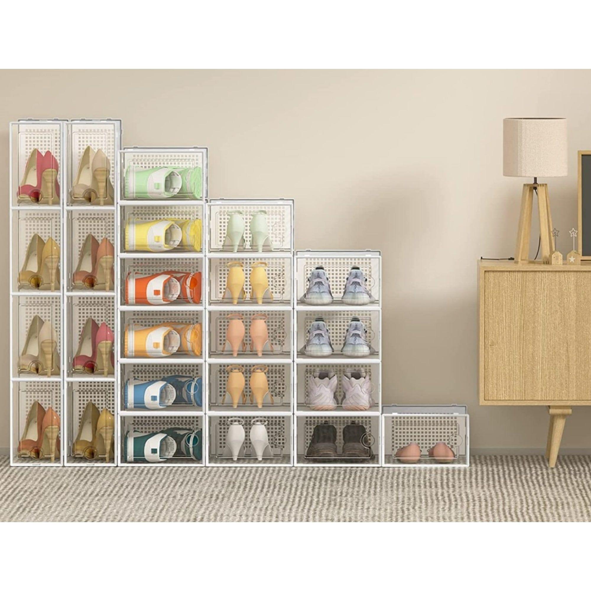Zapatero Caja Organizador De Zapatos Marca Homer Design Set X4 Unidade Apilables Firmes Transparente-2