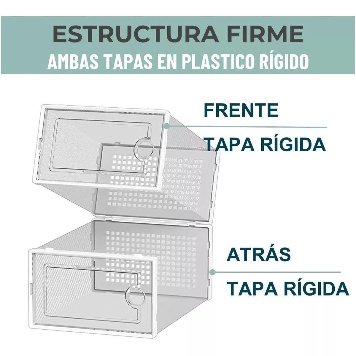 Zapatero Caja Organizador De Zapatos Marca Homer Design Set X4 Unidade Apilables Firmes Transparente-4
