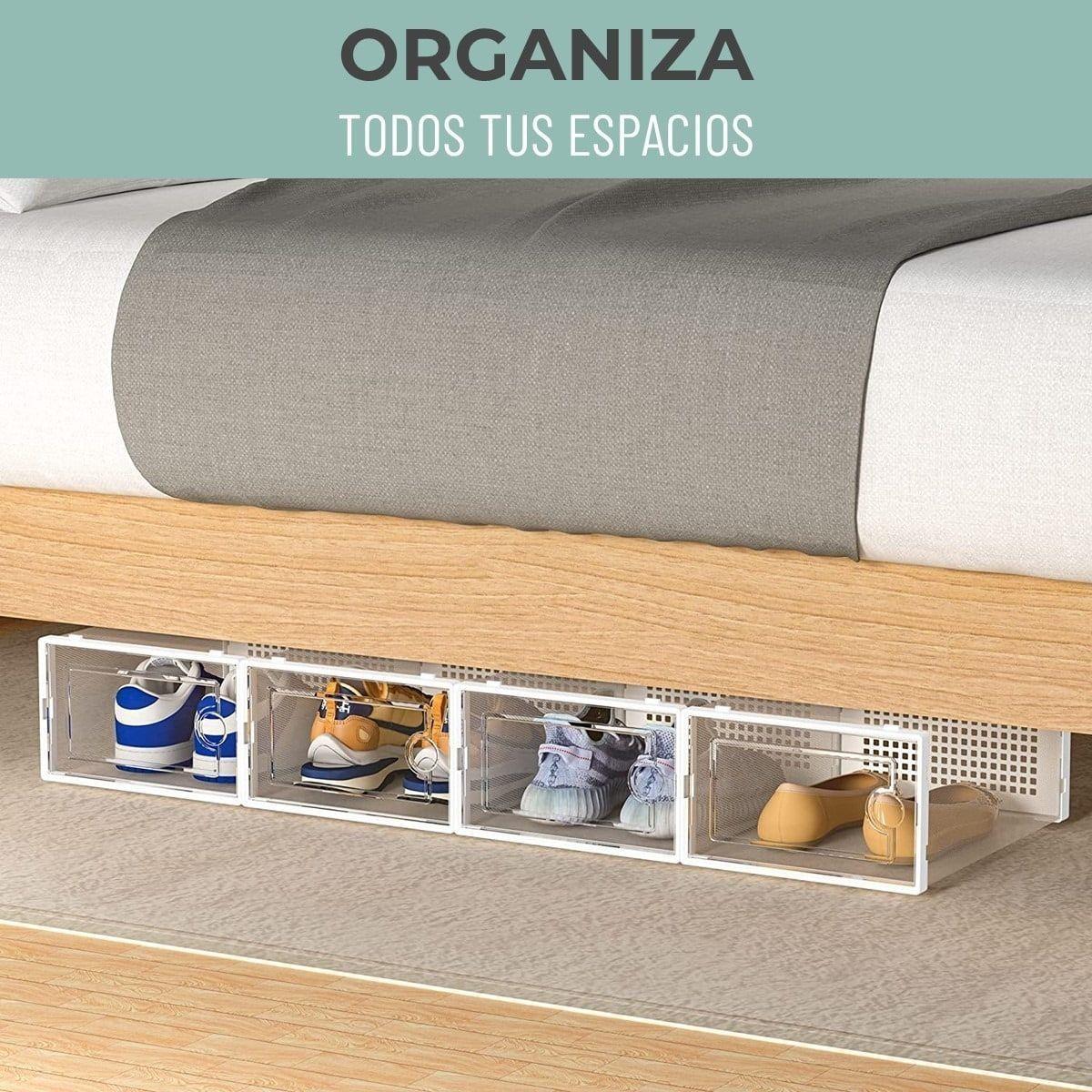 Zapatero Caja Organizador De Zapatos Marca Homer Design Set X4 Unidade Apilables Firmes Transparente-6