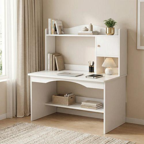 Escritorio Oficina Con Organizador Solido 120x48x115cm Blanco-7