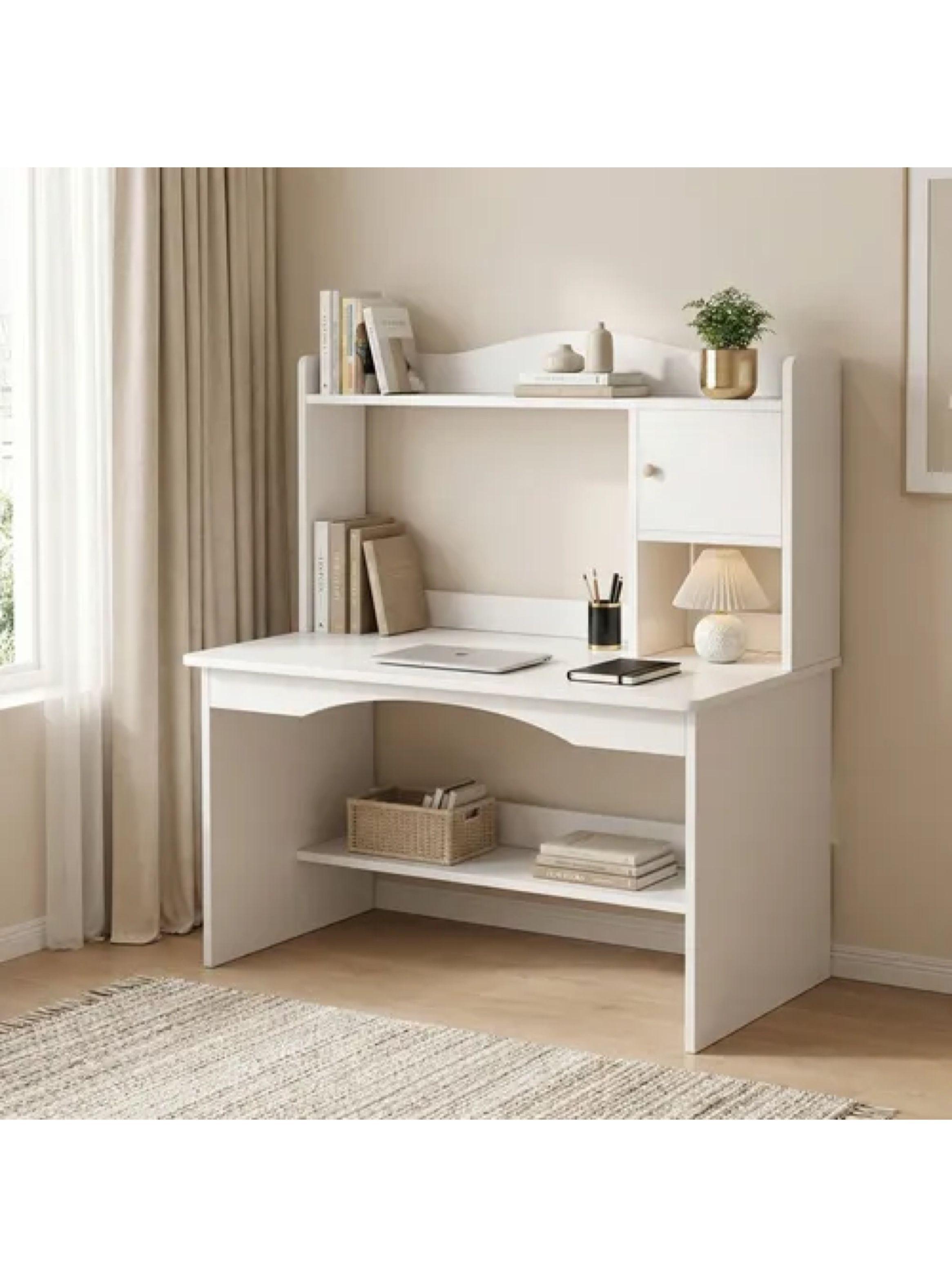 Escritorio Oficina Con Organizador Solido 120x48x115cm Blanco-7