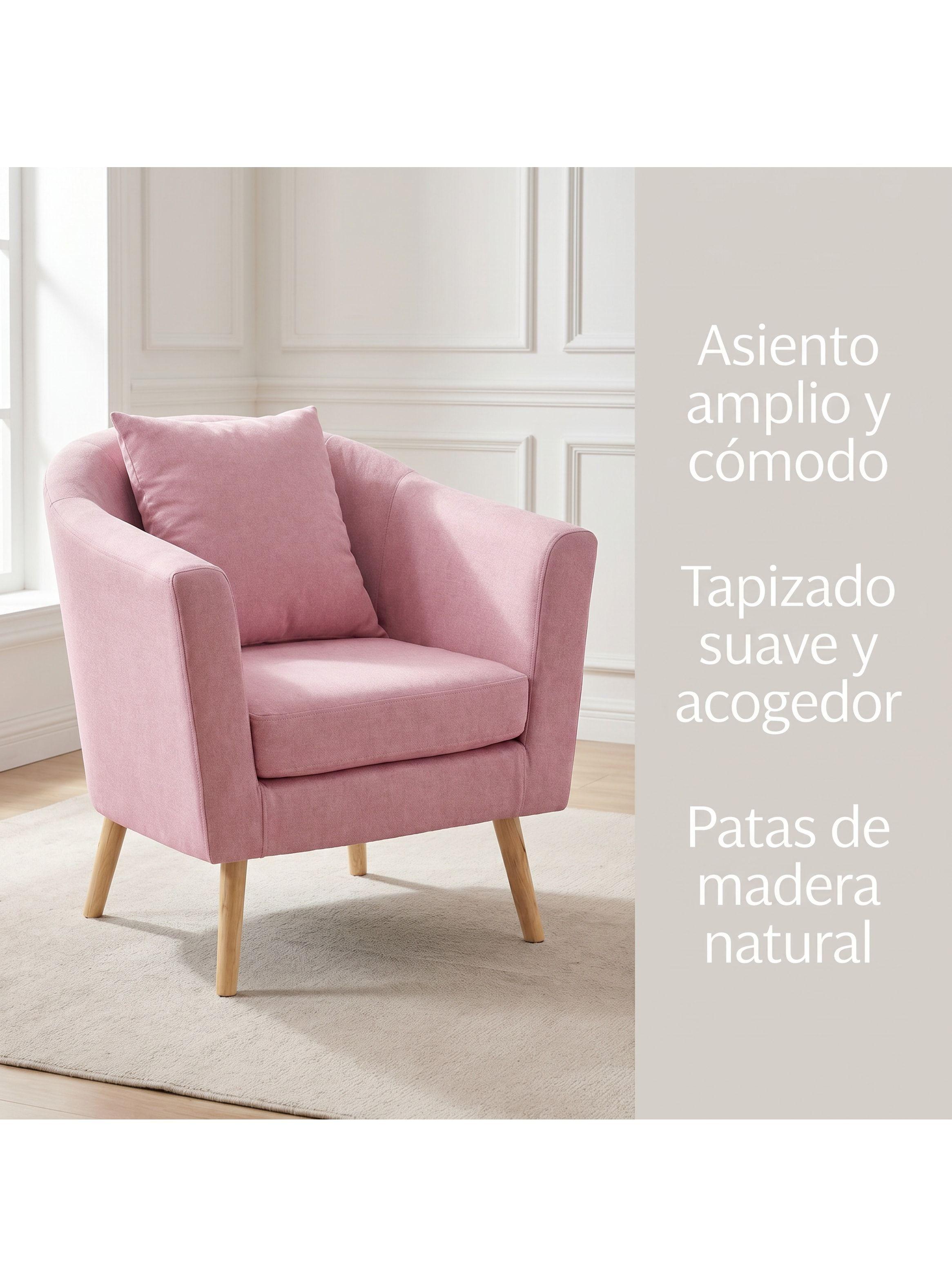 Sitial Poltrona Silla Sillon Con Cojin De Regalo 80x70x52cm Rosa-2