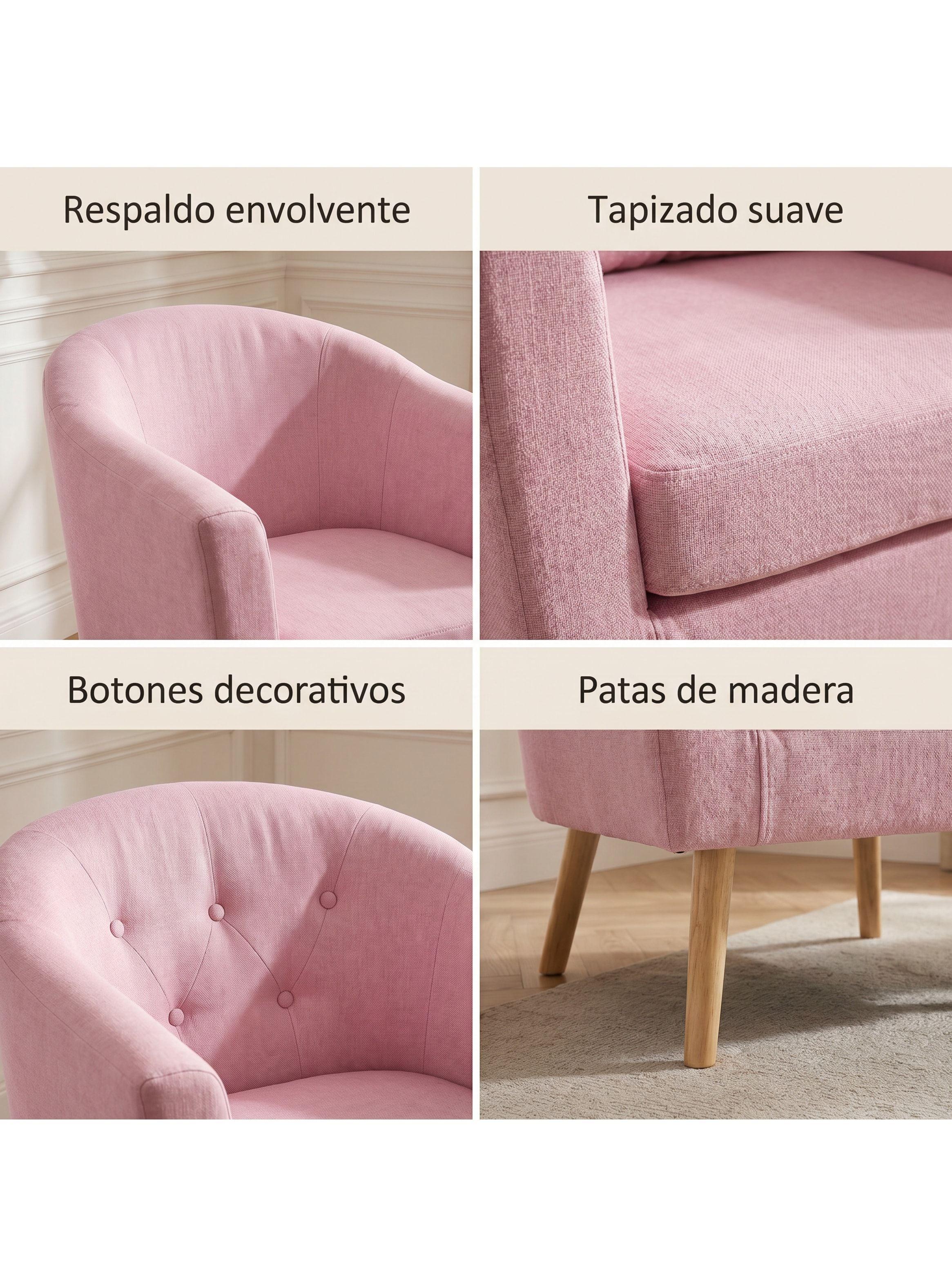 Sitial Poltrona Silla Sillon Con Cojin De Regalo 80x70x52cm Rosa-4
